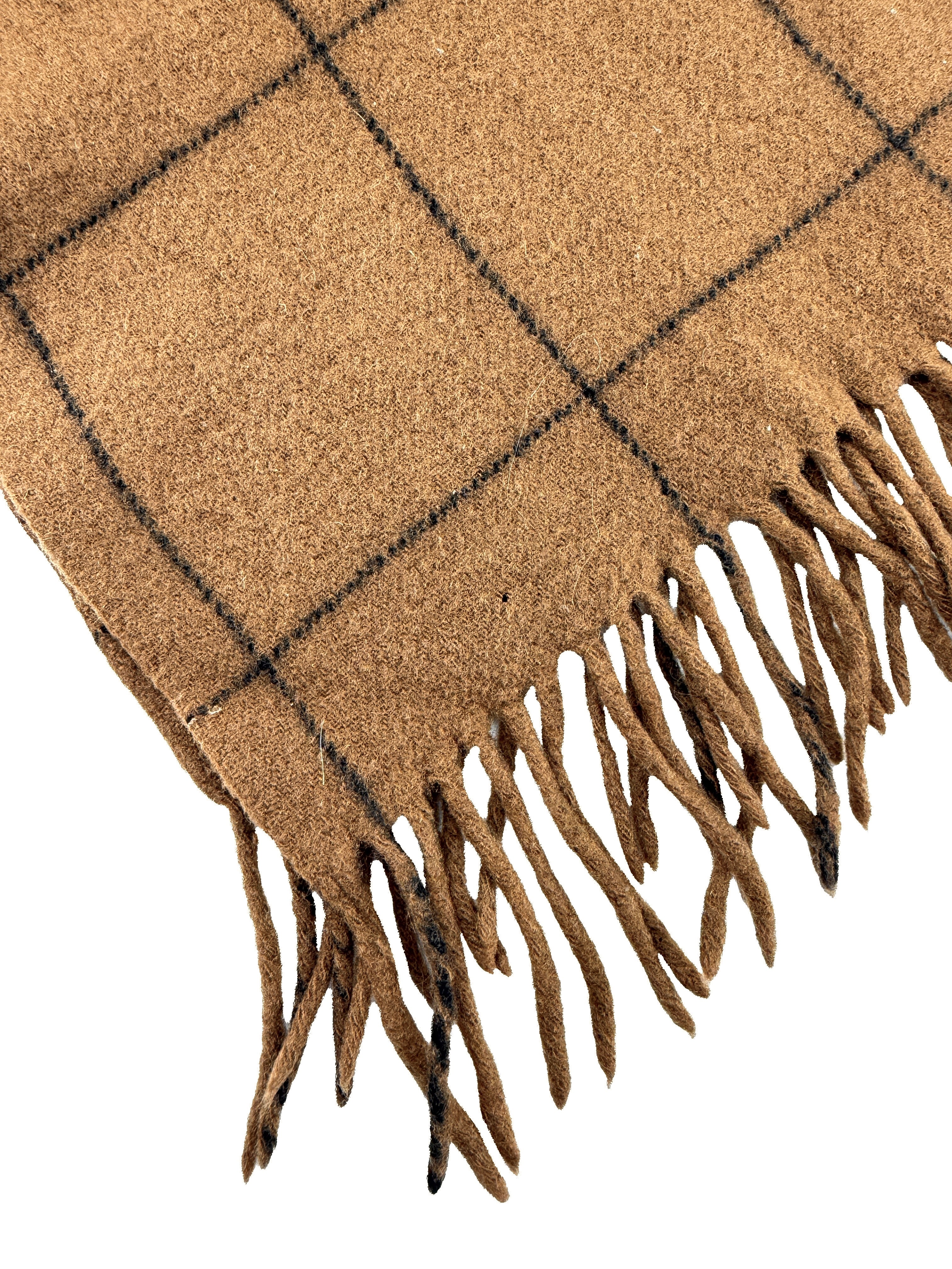 Burberry brown vintage fringe scarf