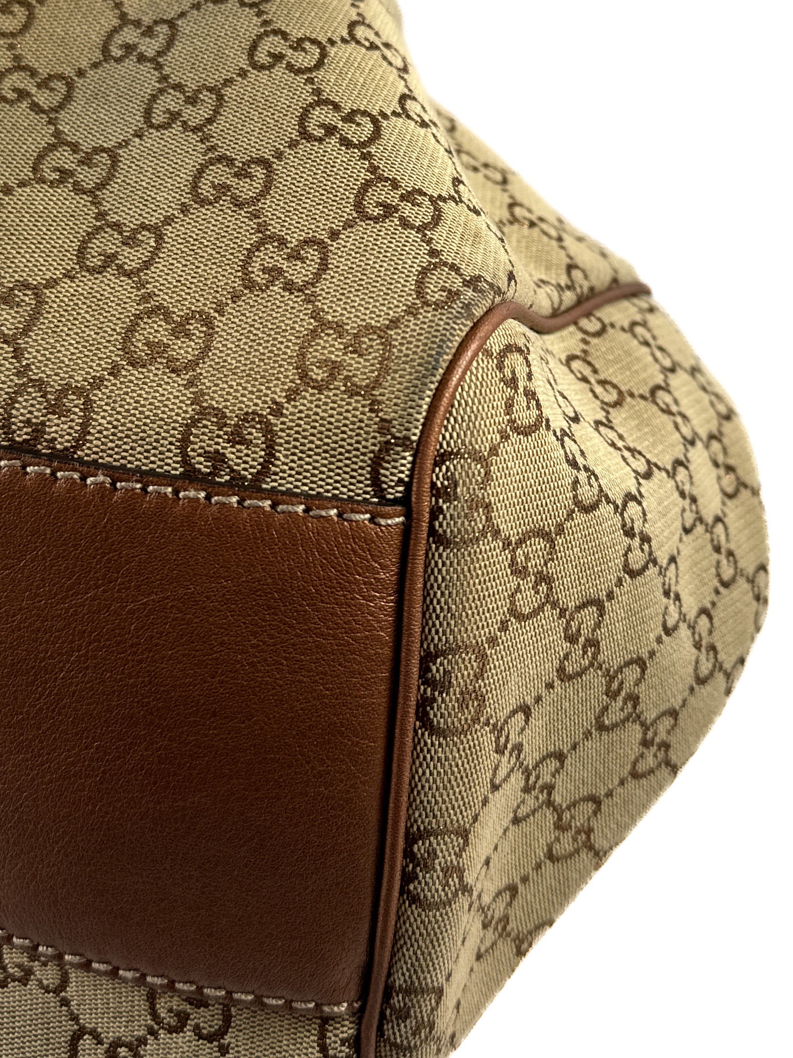 Gucci brown bronze cloth leather medium Sukey hobo shoulder bag