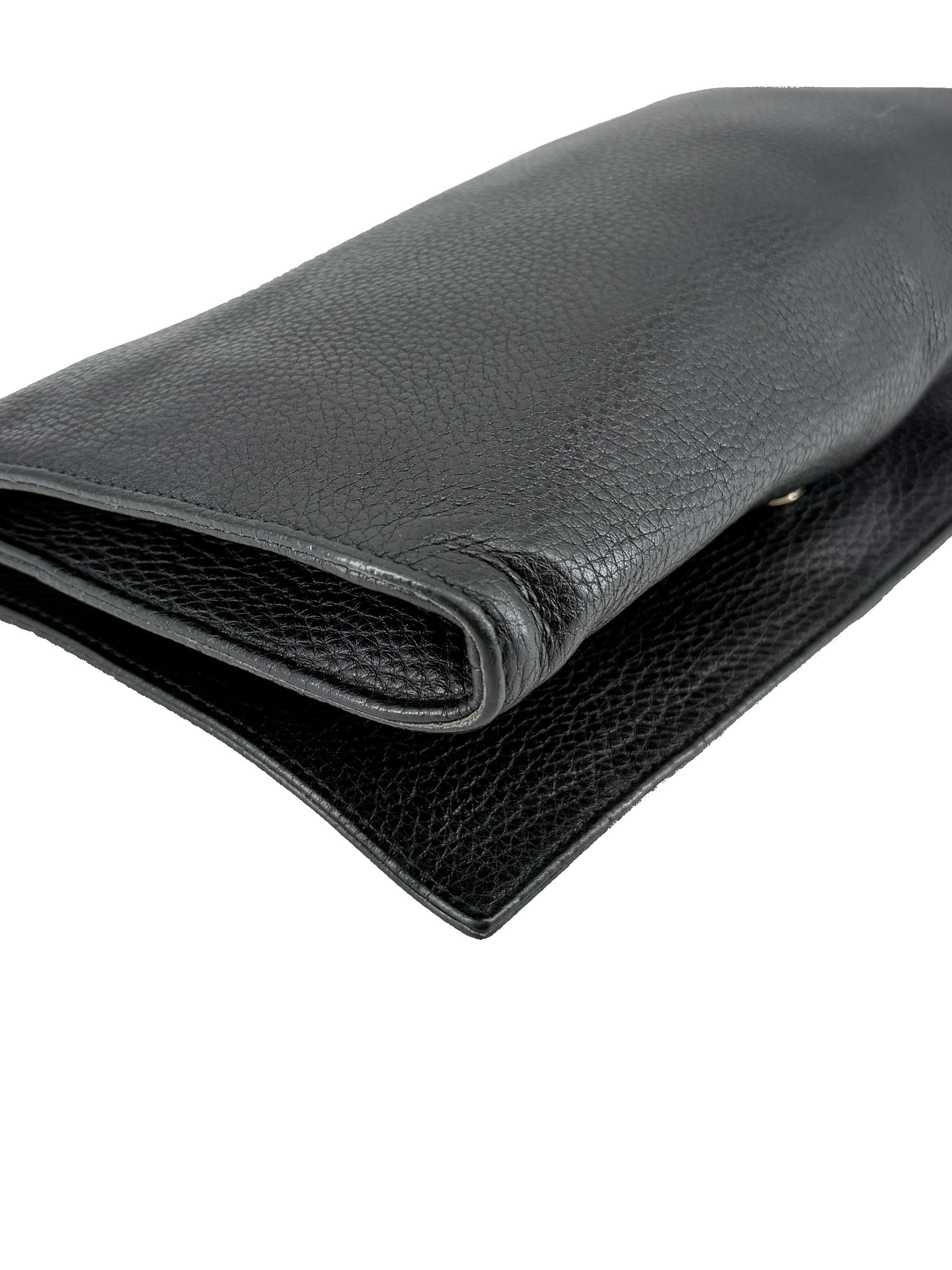 Gucci black leather soho disco clutch 336753 486628