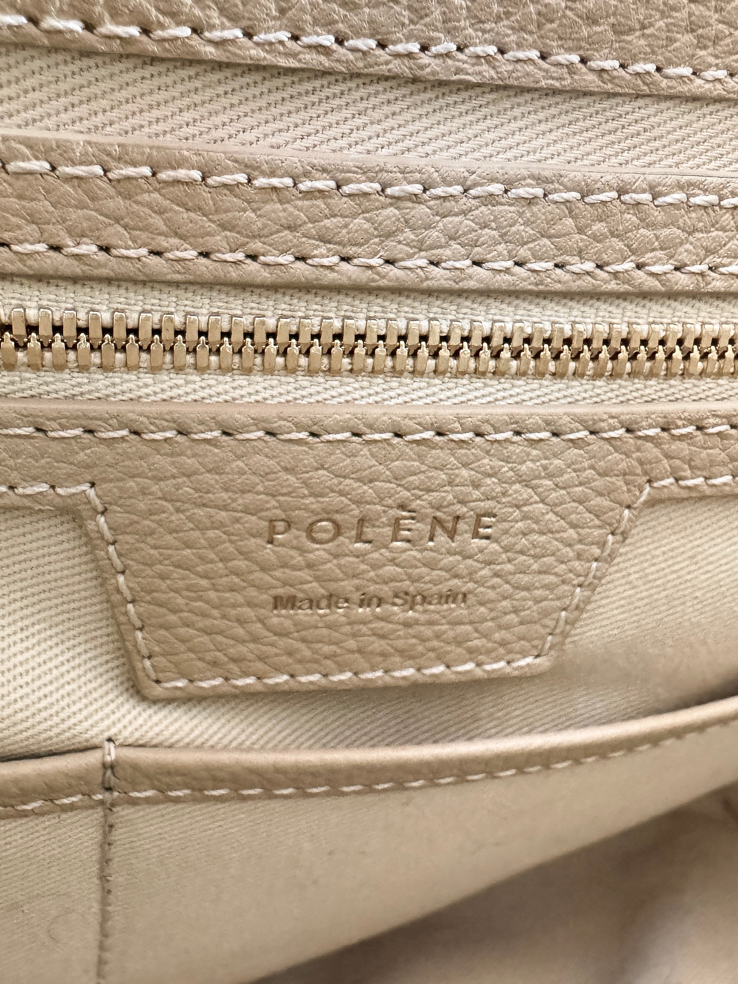 Polène tan Numero Un top handle bag