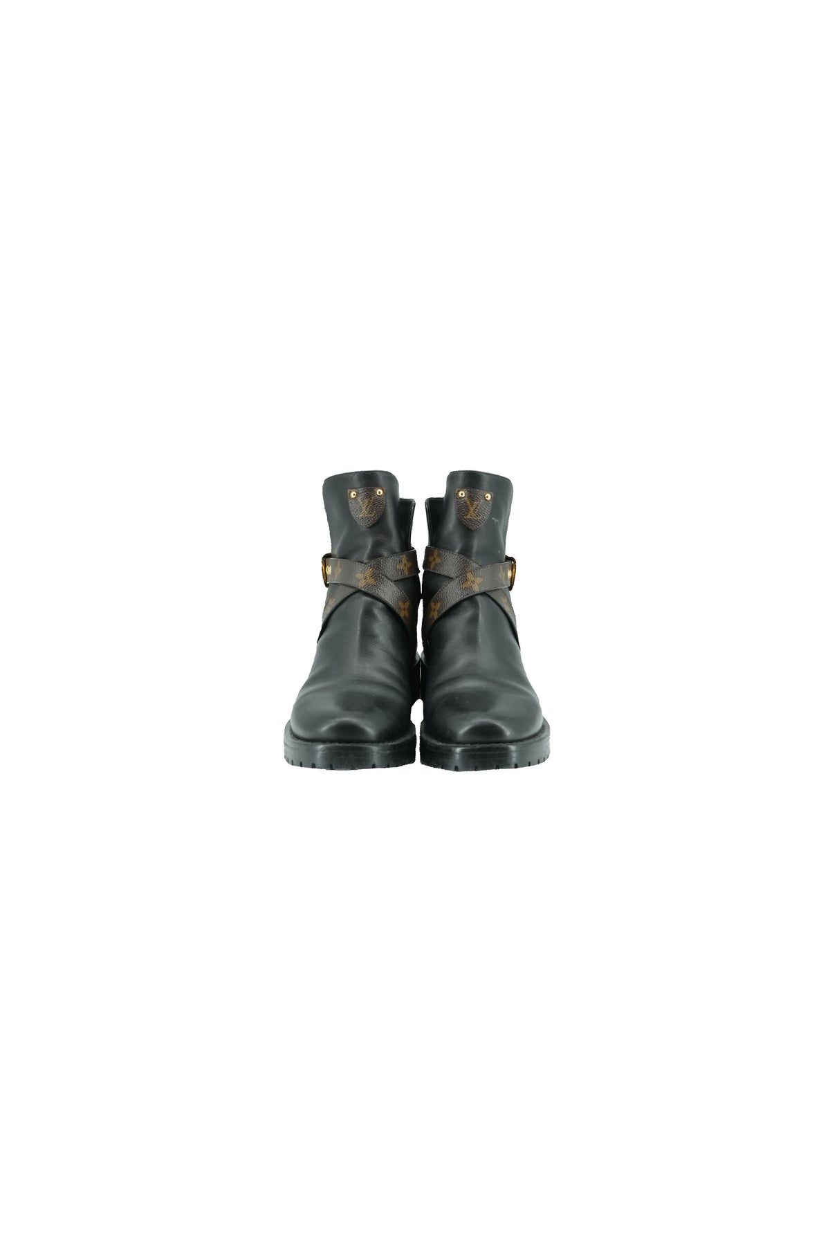 Louis Vuitton black monogram Discovery Flat Ankle boots size 38 (8)