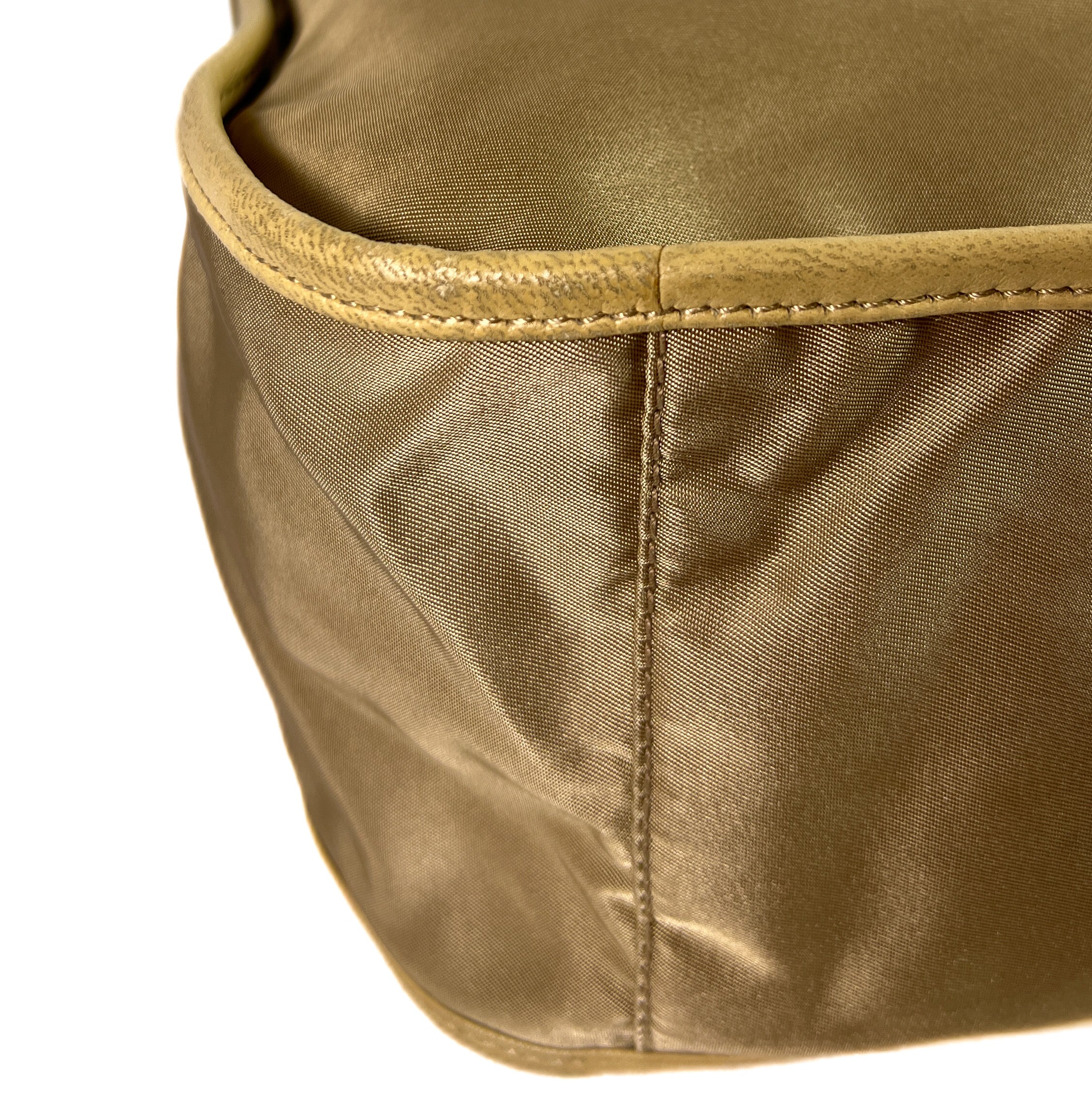 Prada golden beige hobo tessuto shoulder bag