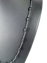 David Yurman sterling silver, black onyx bead necklace