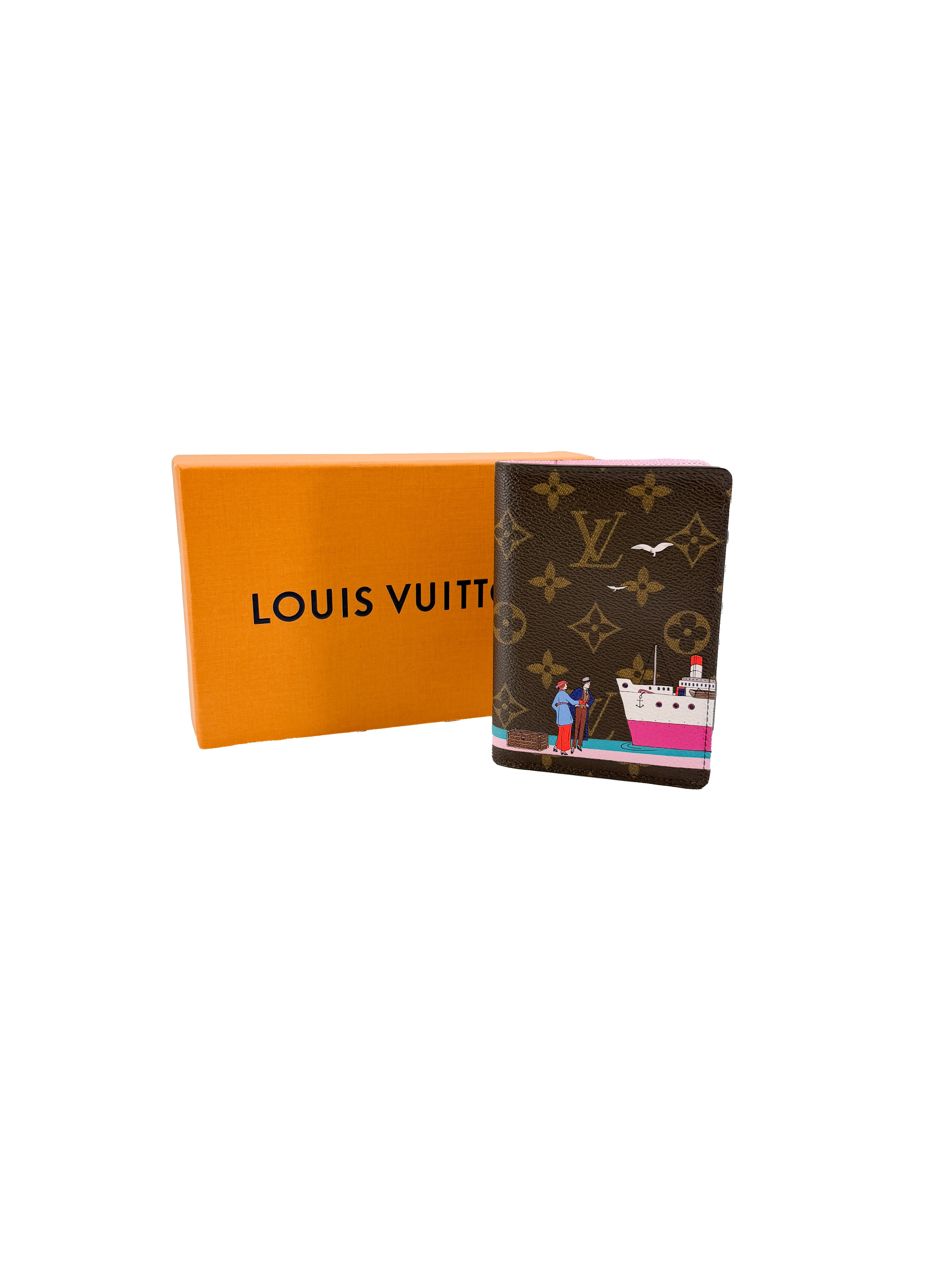 Louis Vuitton monogram 2016 Christmas Animation Illustre Transatlantic passport holder MB2186