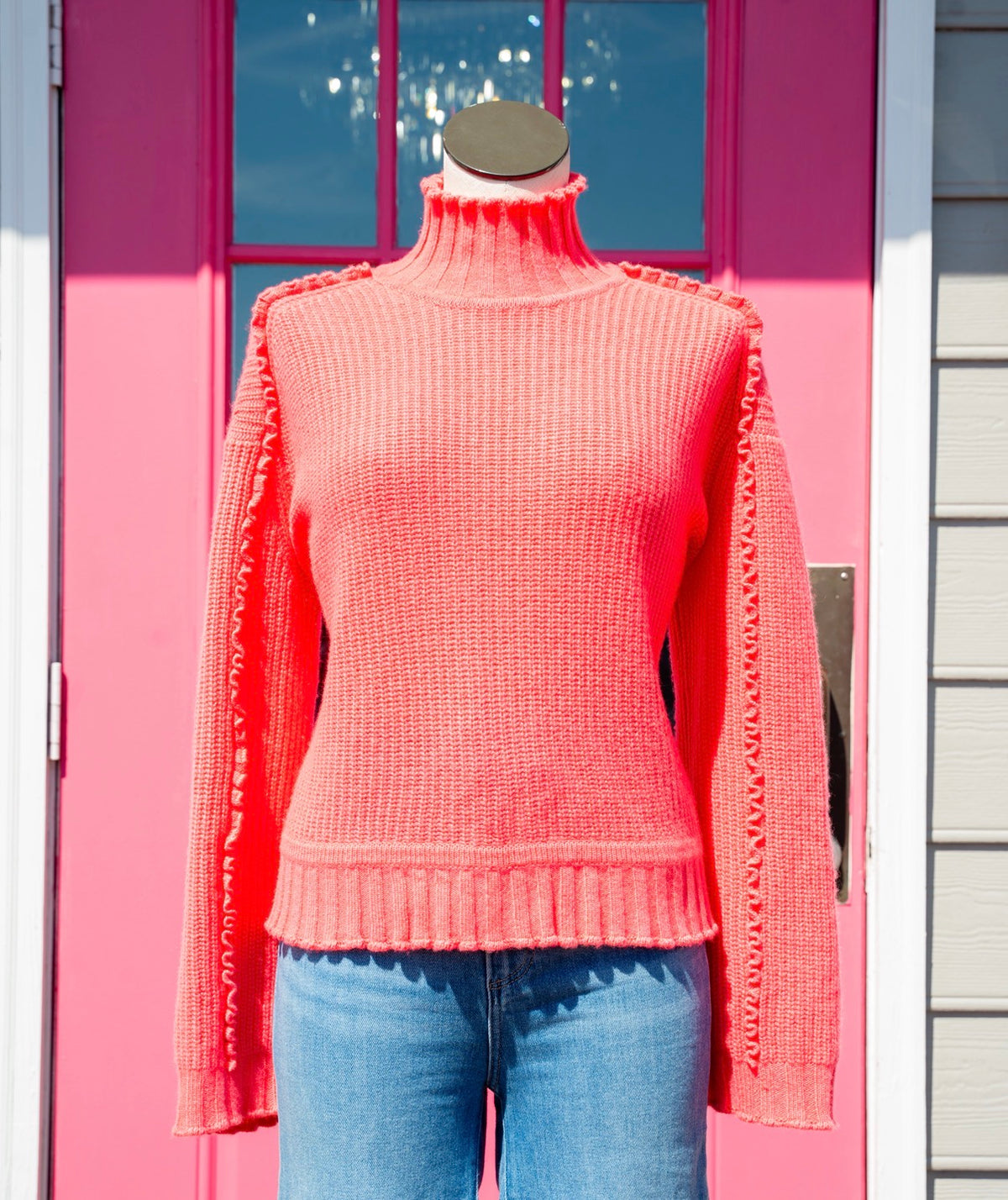 Autumn Cashmere hot pink cashmere sweater size M