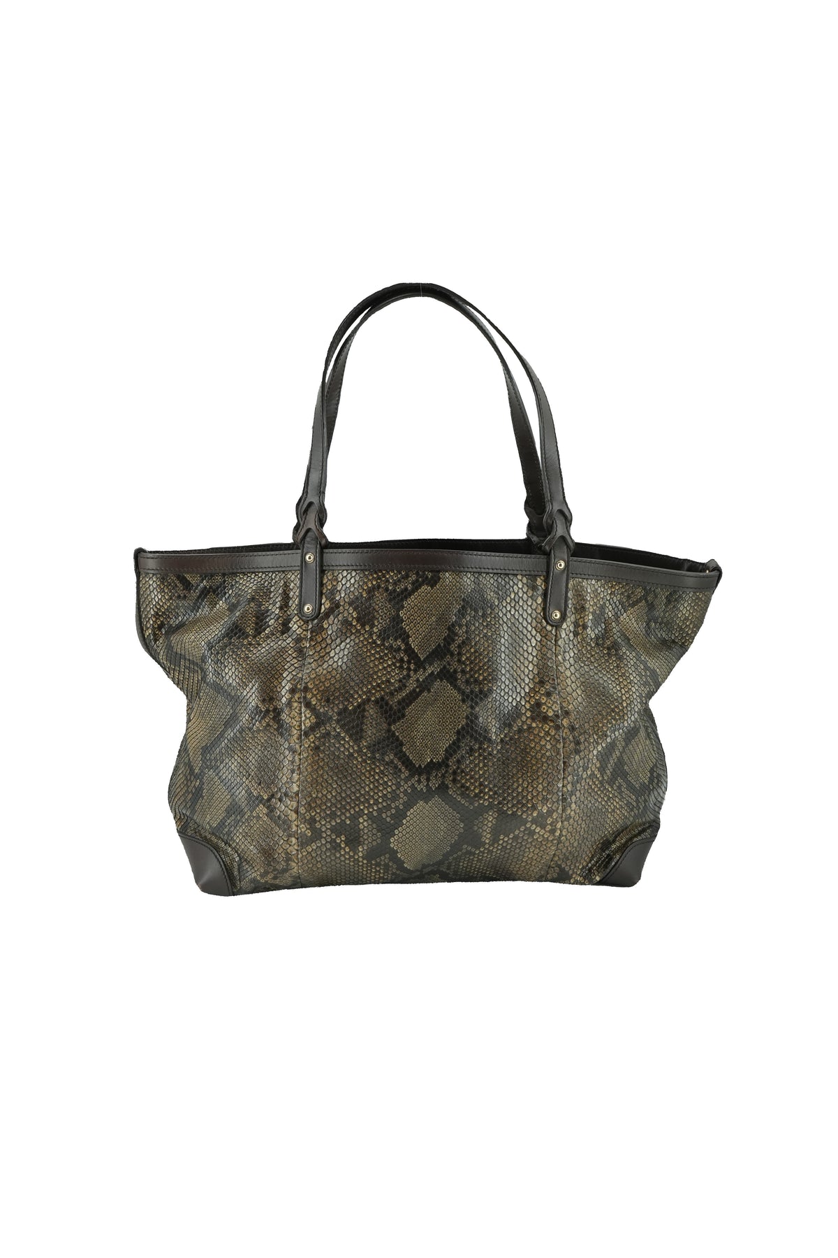 Gucci brown Python Craft tote 002123