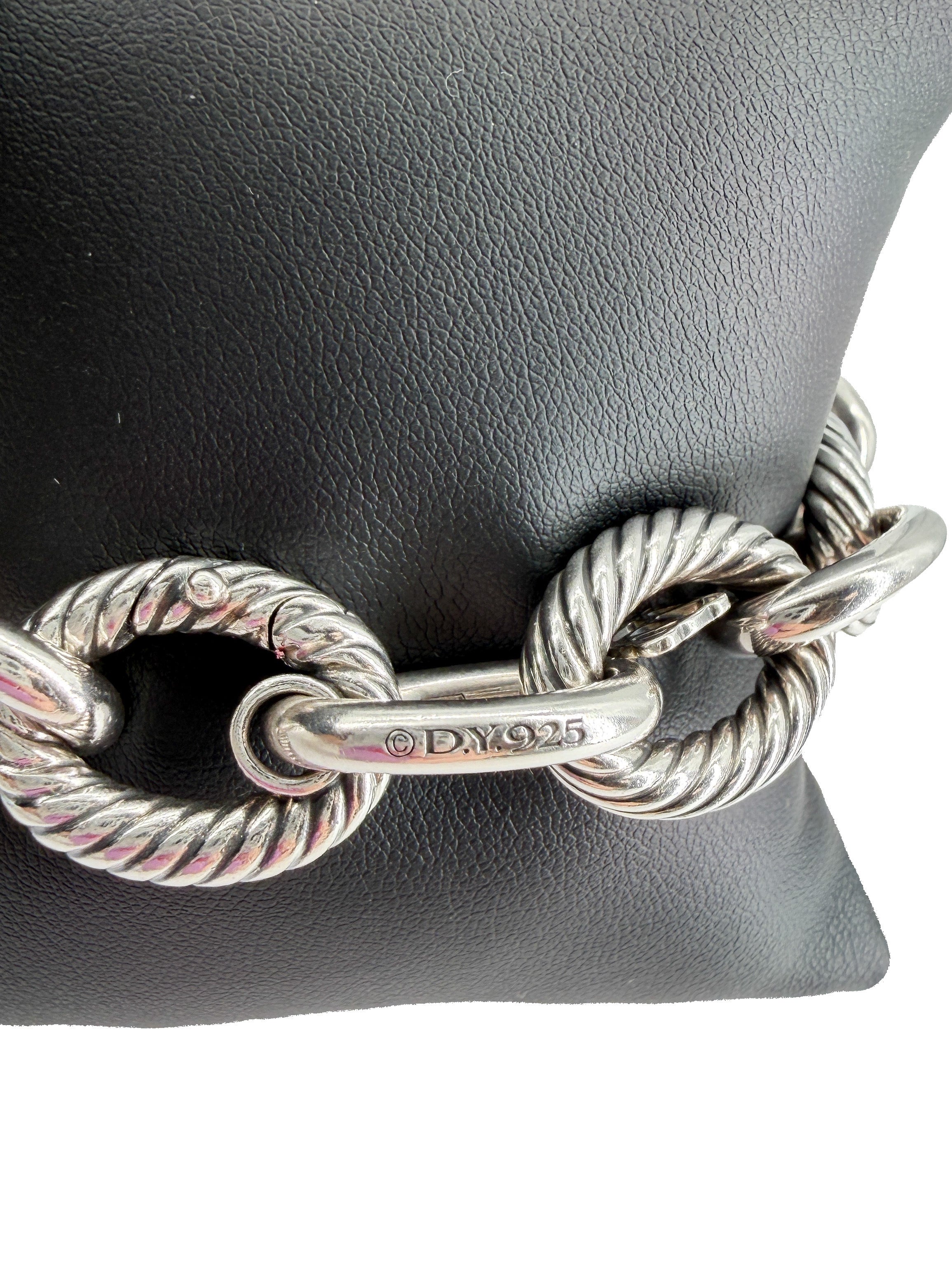 David Yurman sterling silver 17MM oval link bracelet