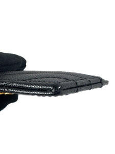 Saint Laurent black Cassandre grain de poudre leather card case 2ME423291-0323