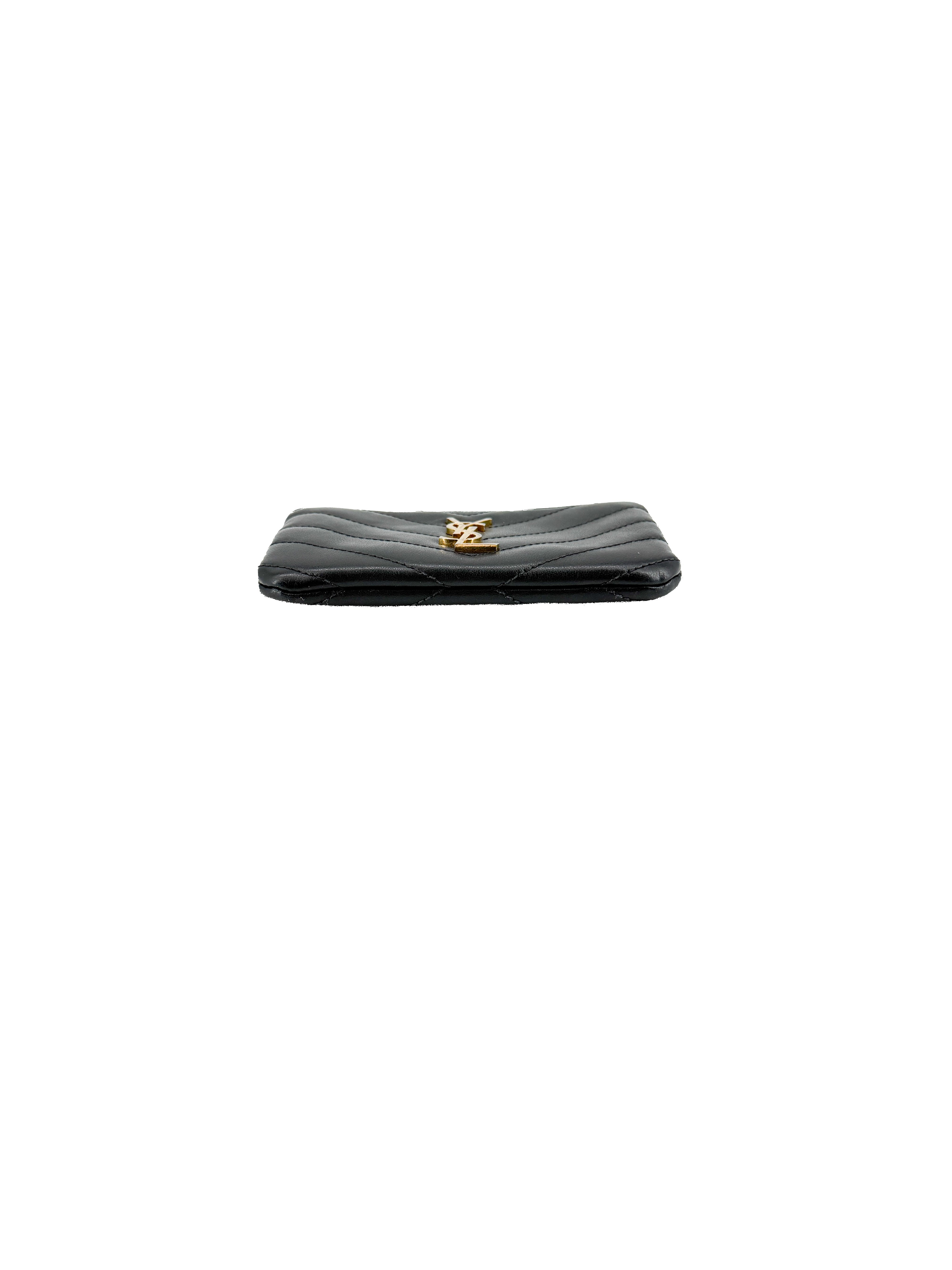 Saint Laurent black leather Cassandre key pouch CFP438386-0120