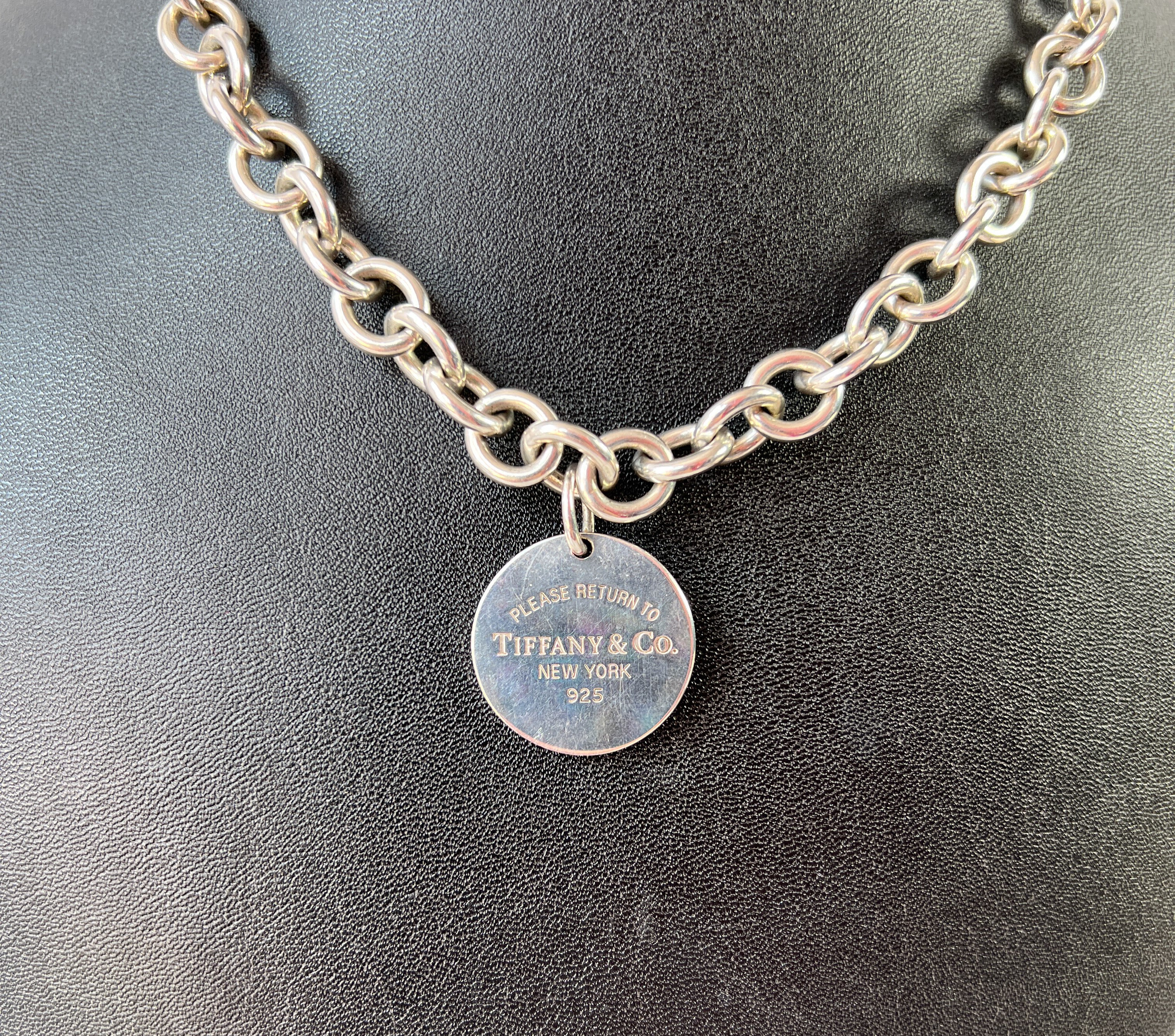 Tiffany & Co return to Tiffany circle tag necklace