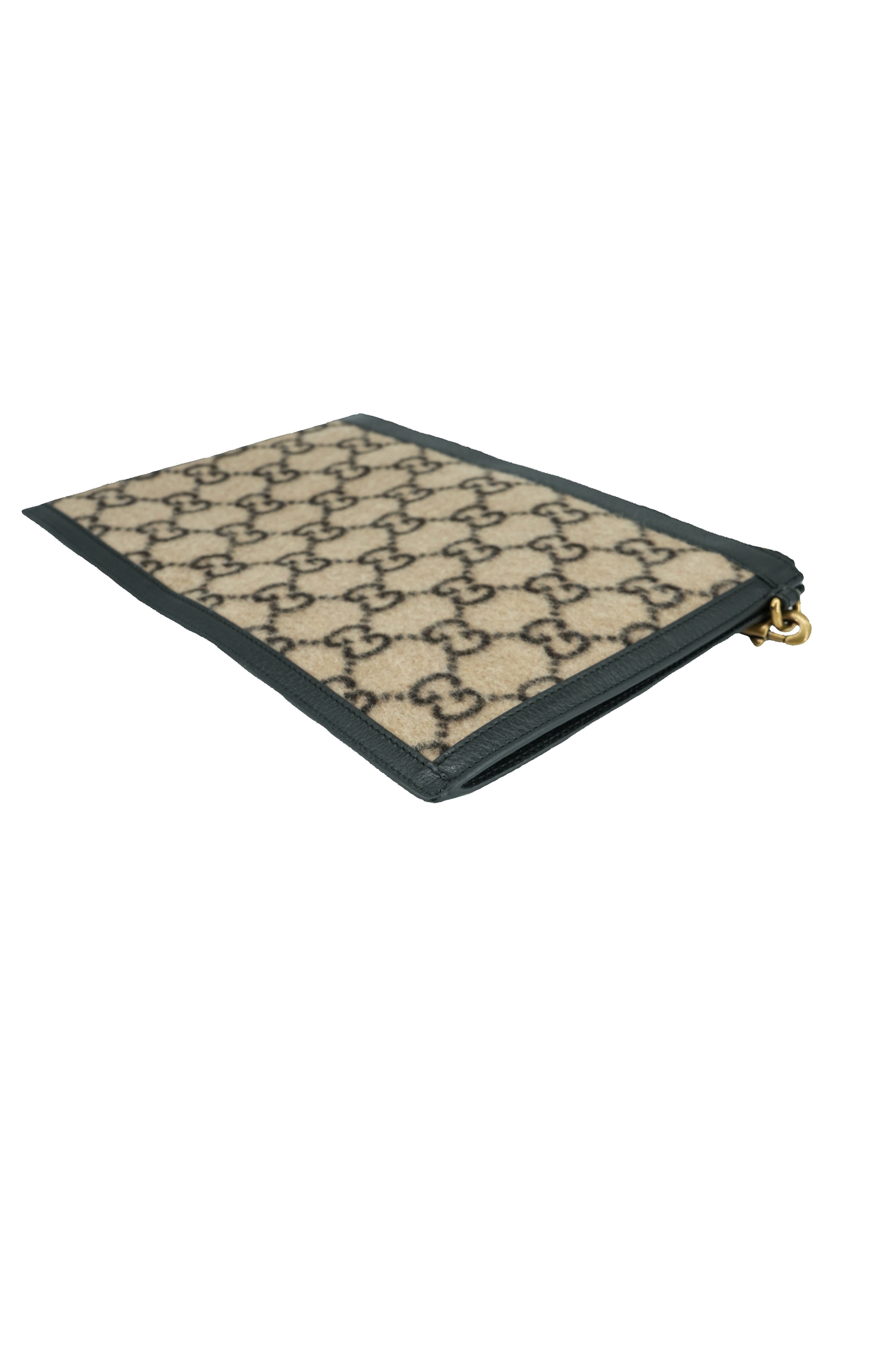 Gucci brown black wool GG wristlet 597627-562600
