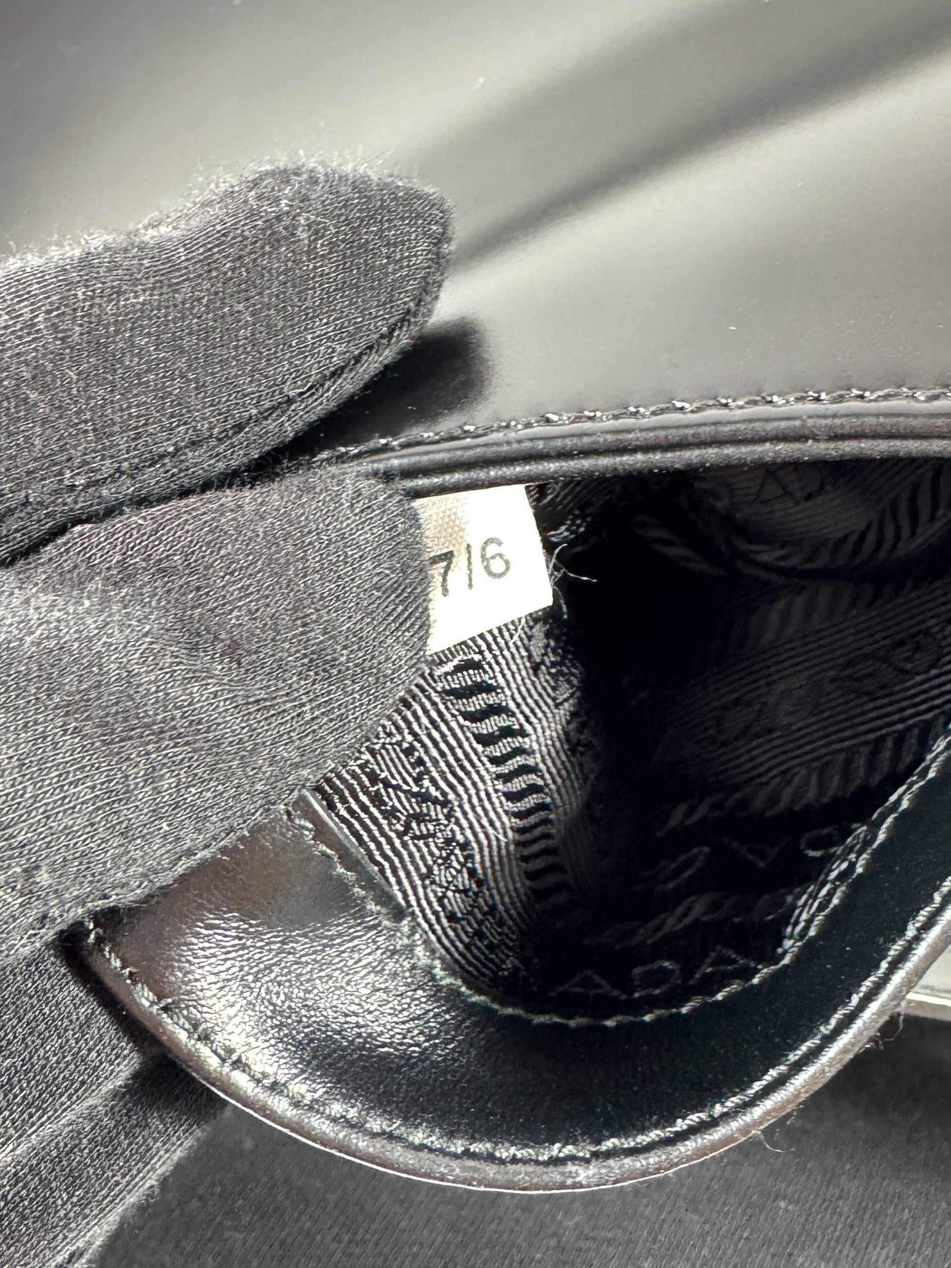 Prada black Cleo Shoulder Bag Brushed Leather