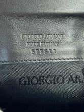 Giorgio Armani black leather card holder keychain