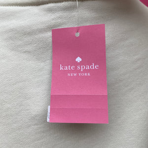 Kate Spade cream embroidered logo sweatshirt size M NWT