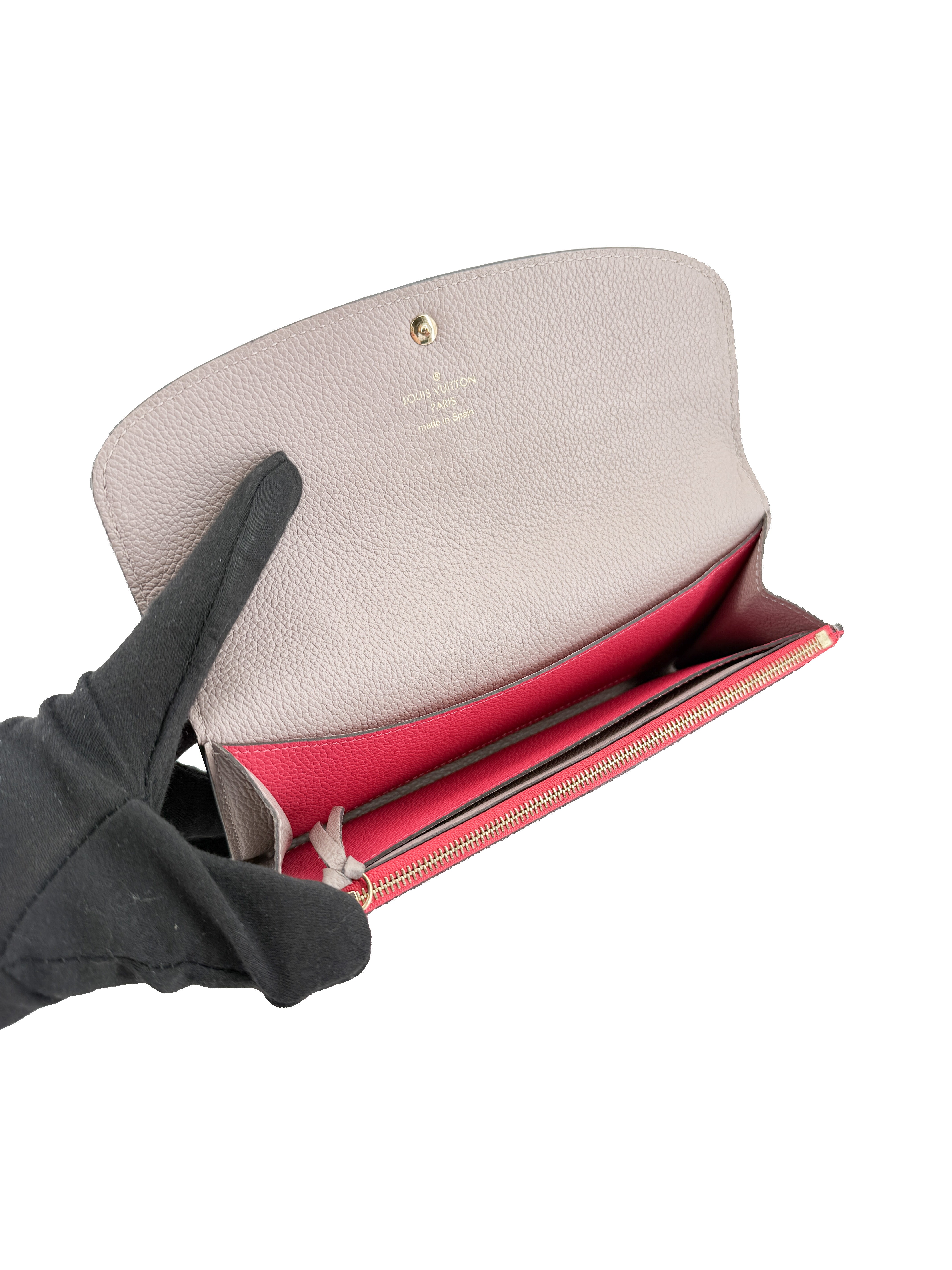 Louis Vuitton pink monogram empreinte Emilie wallet CA2176