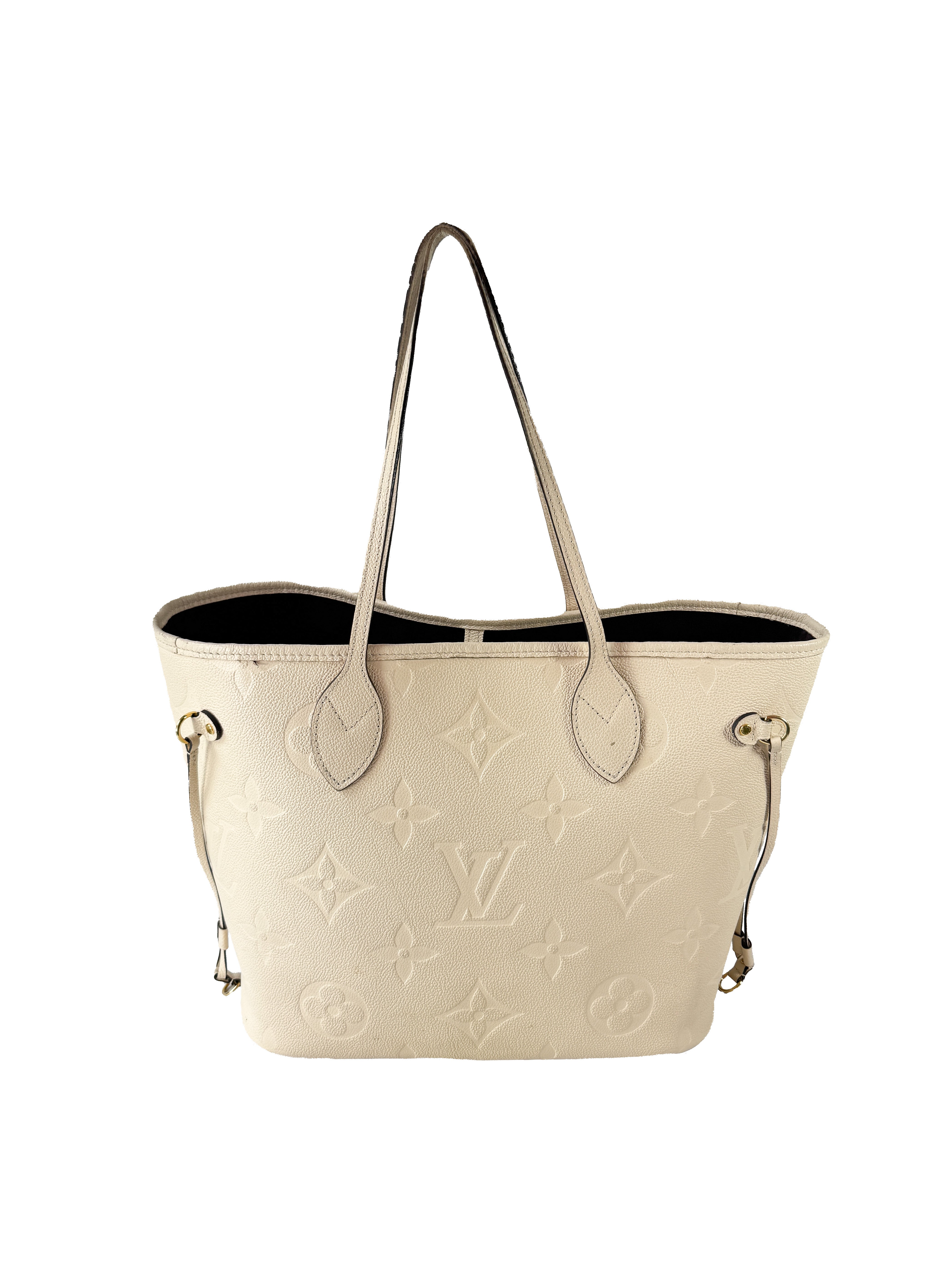 Louis Vuitton cream giant monogram empreinte Neverfull MM (NFC)