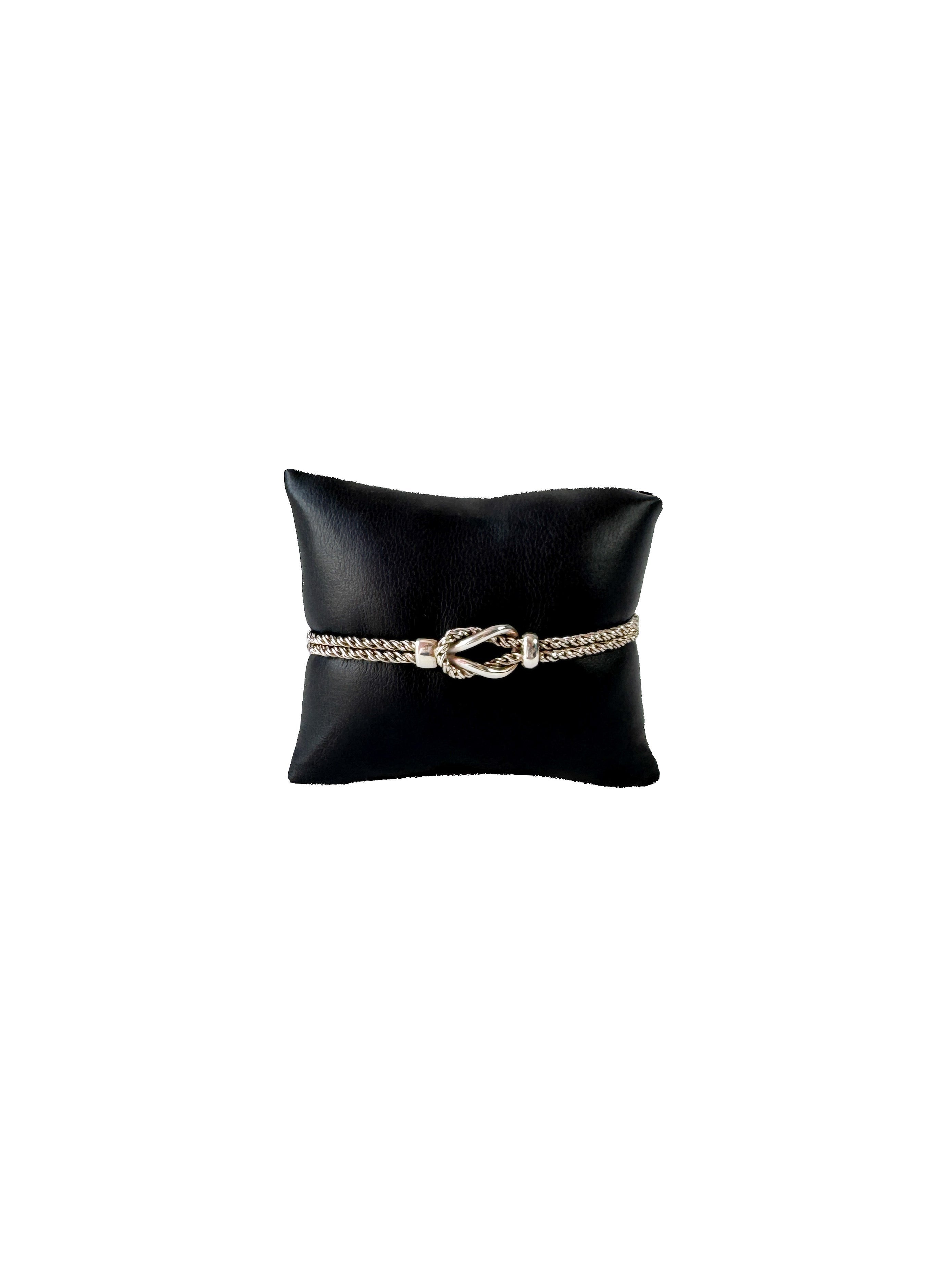 Tiffany & Co sterling silver double rope love knot bracelet