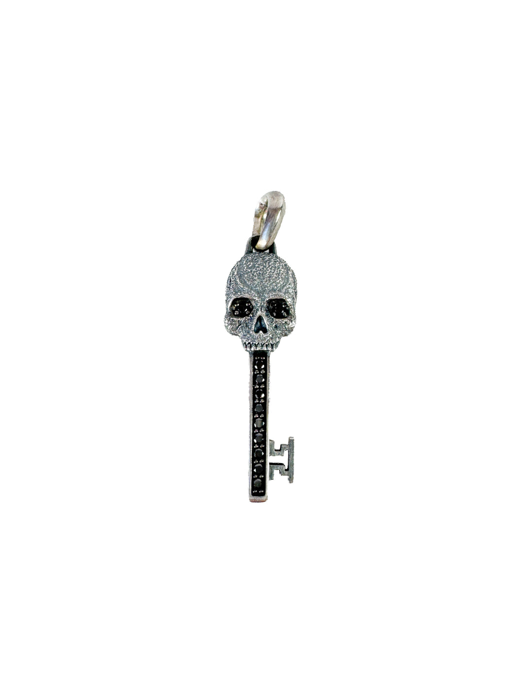 David Yurman sterling silver, black diamonds Momento Mori skull Amulet