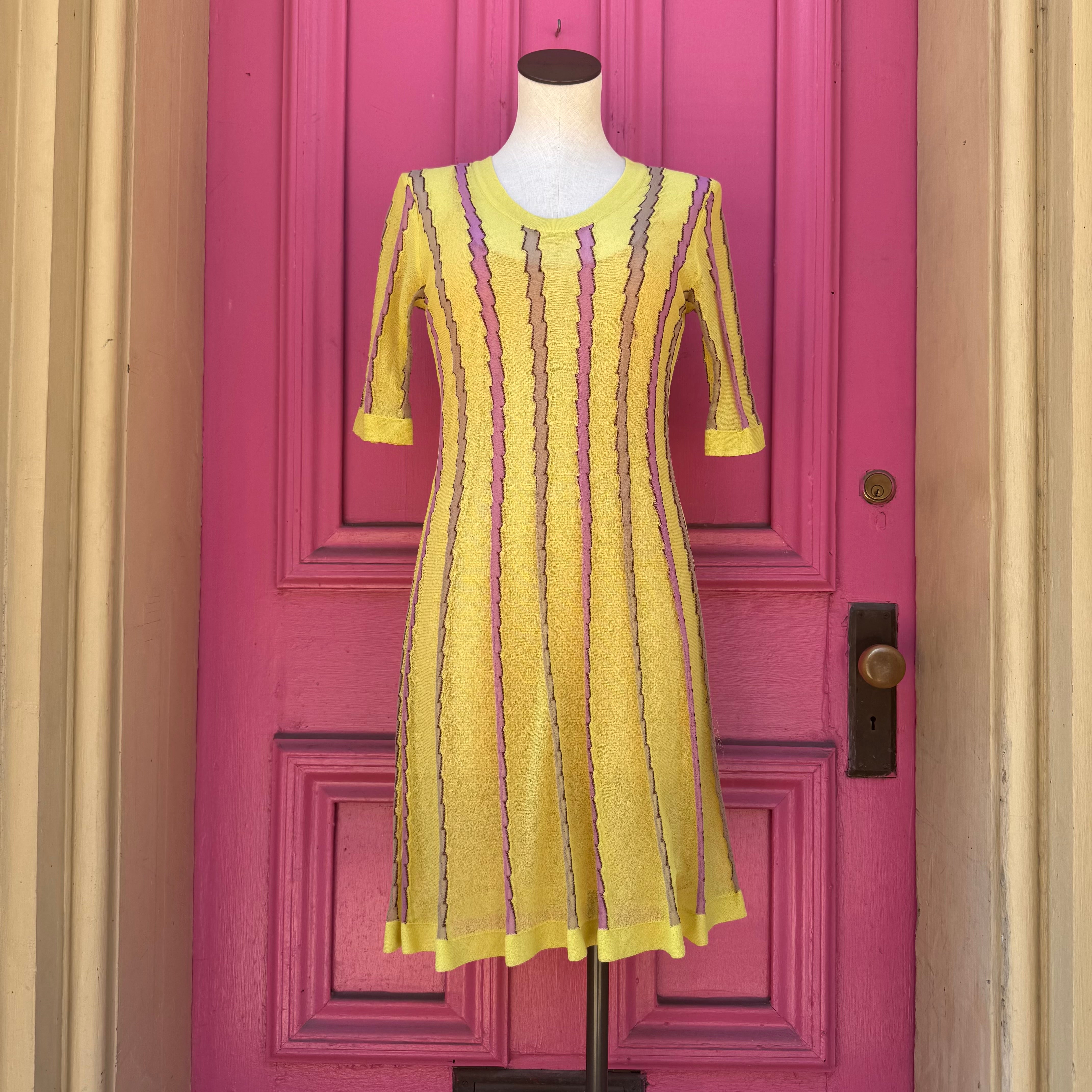 M Missoni yellow knit dress size 6