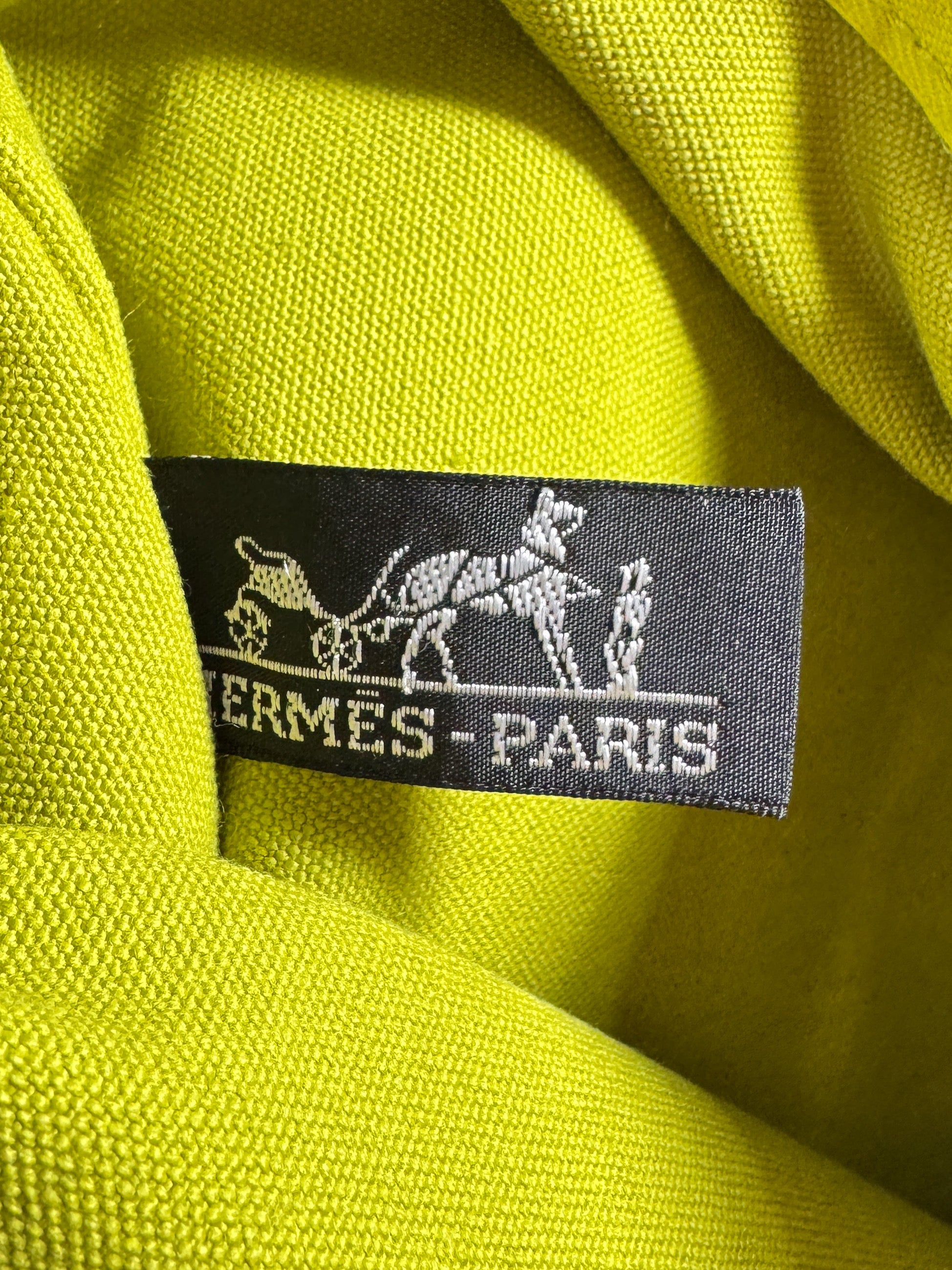 Hermès lime green Bora Bora travel pouch set