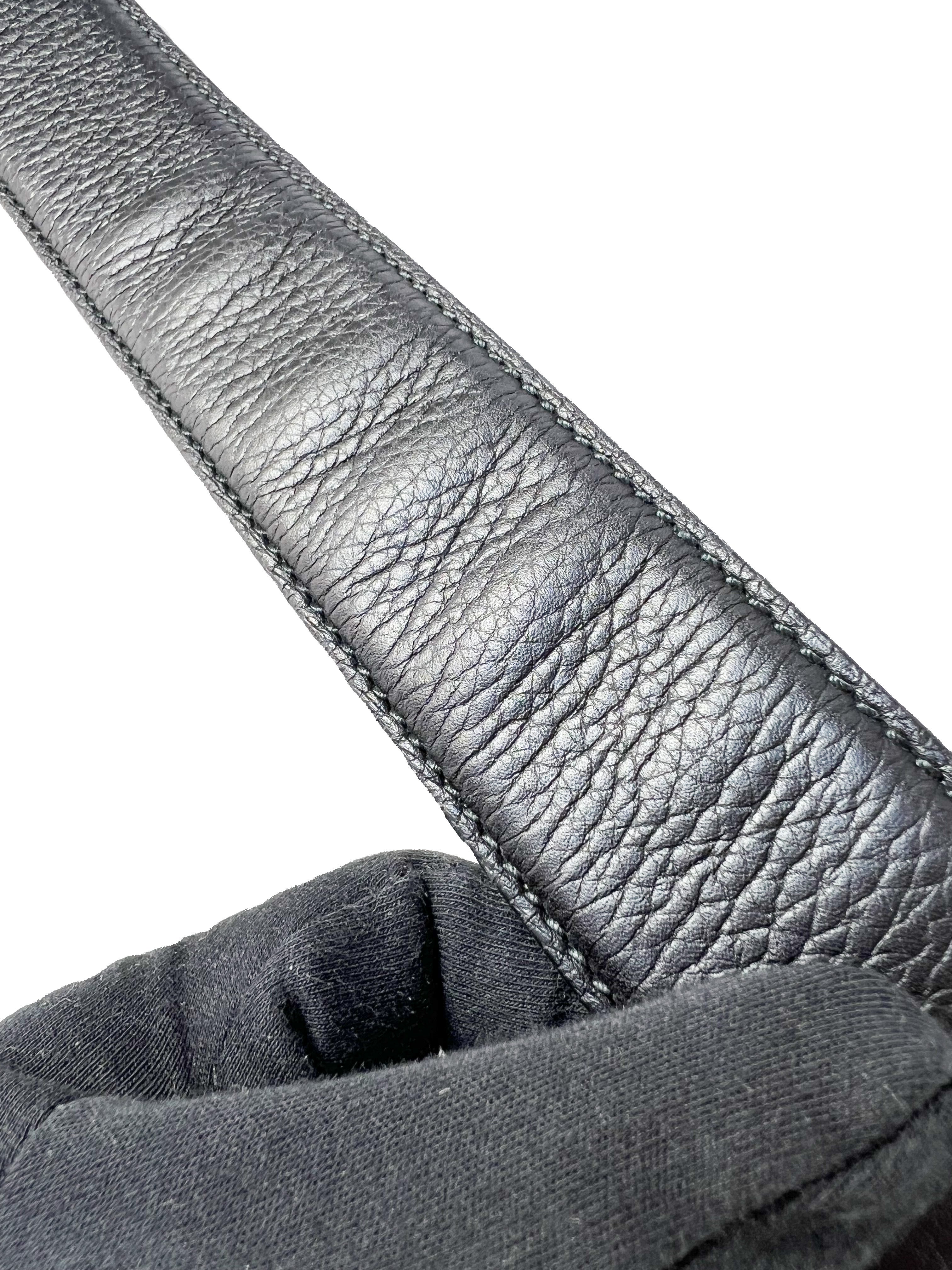 Gucci GG black/gold leather belt size 90 36