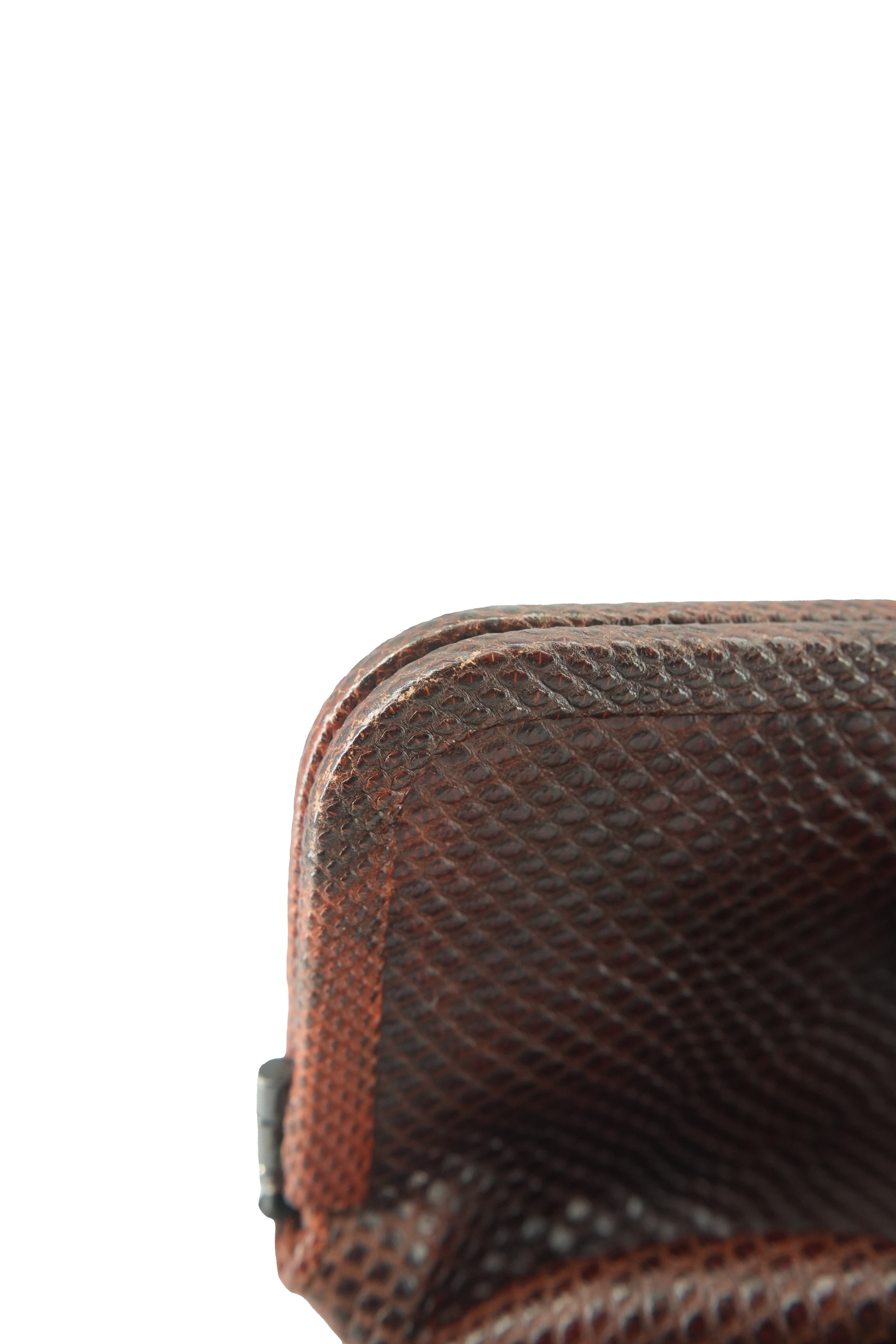 Bottega Veneta dark red python tote 6314