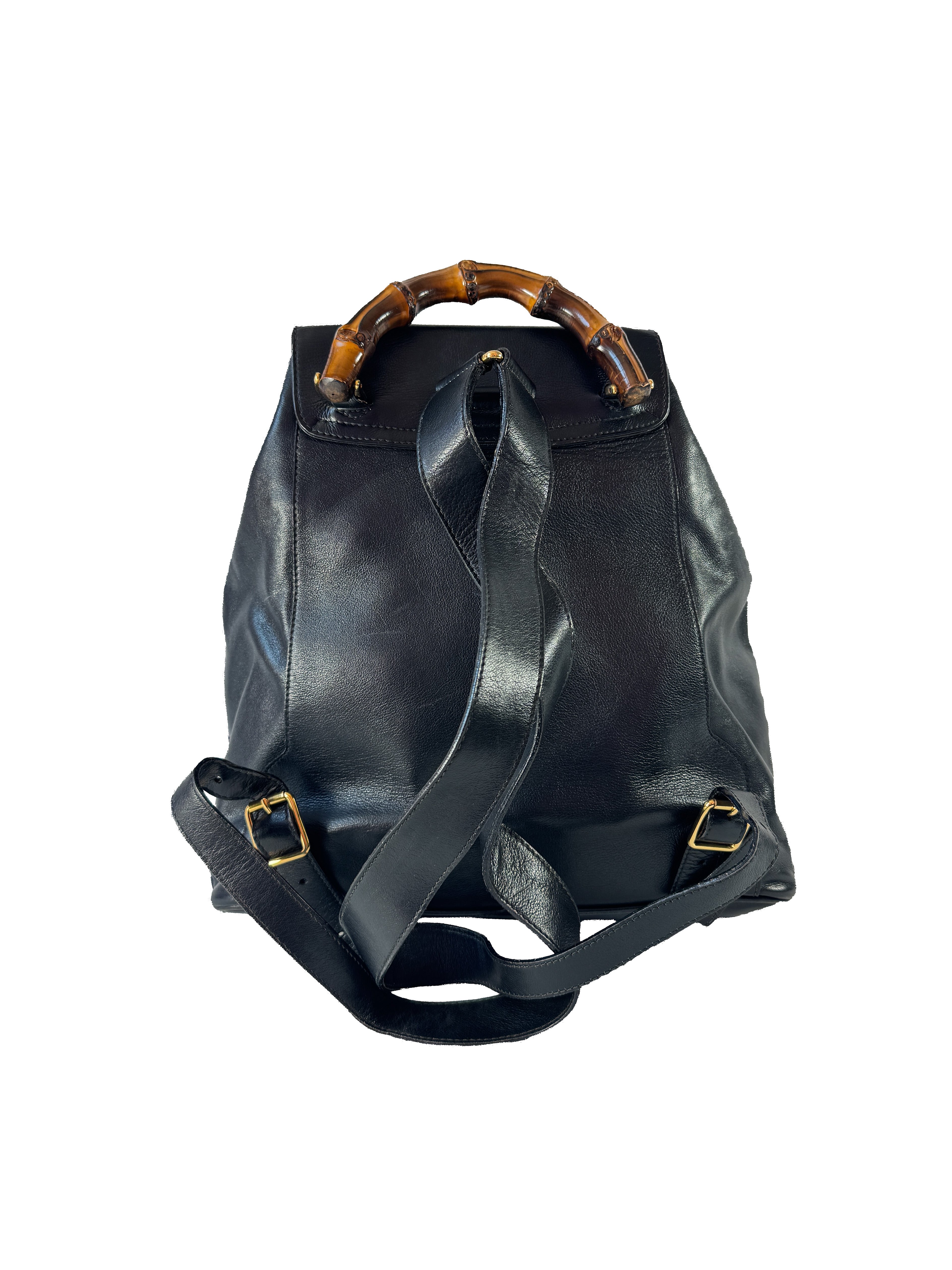 Gucci black Bamboo handle backpack 3580016
