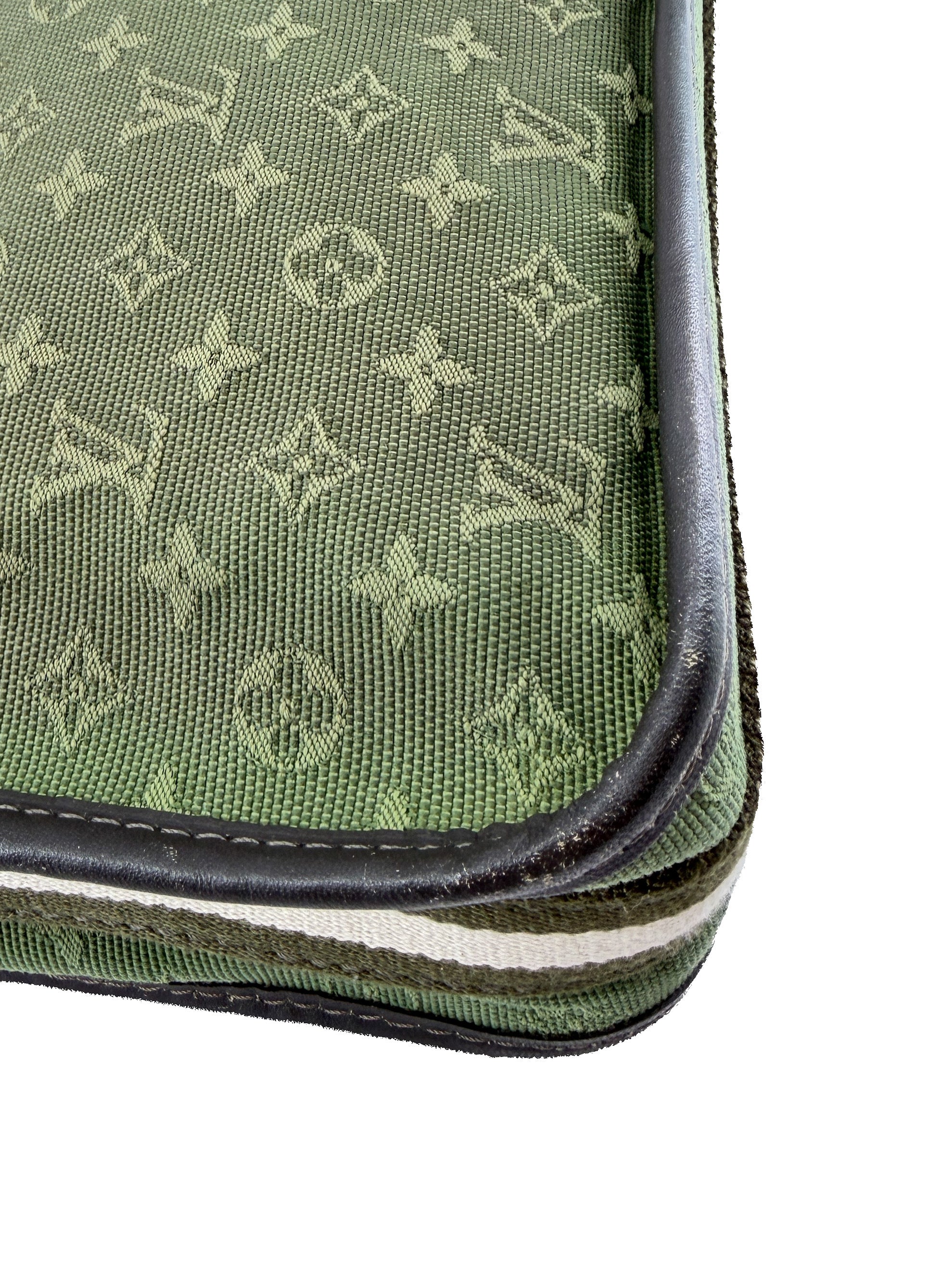 Louis Vuitton green mini lin Pochette Kathleen TH0054