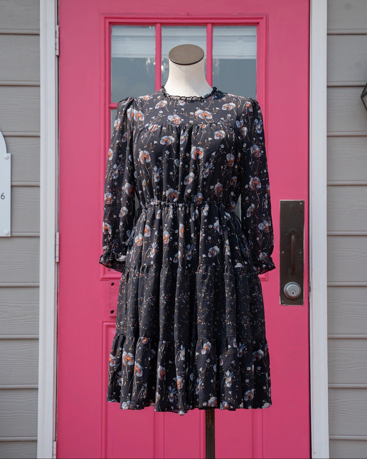 Ulla Johnson gray floral silk dress size 8