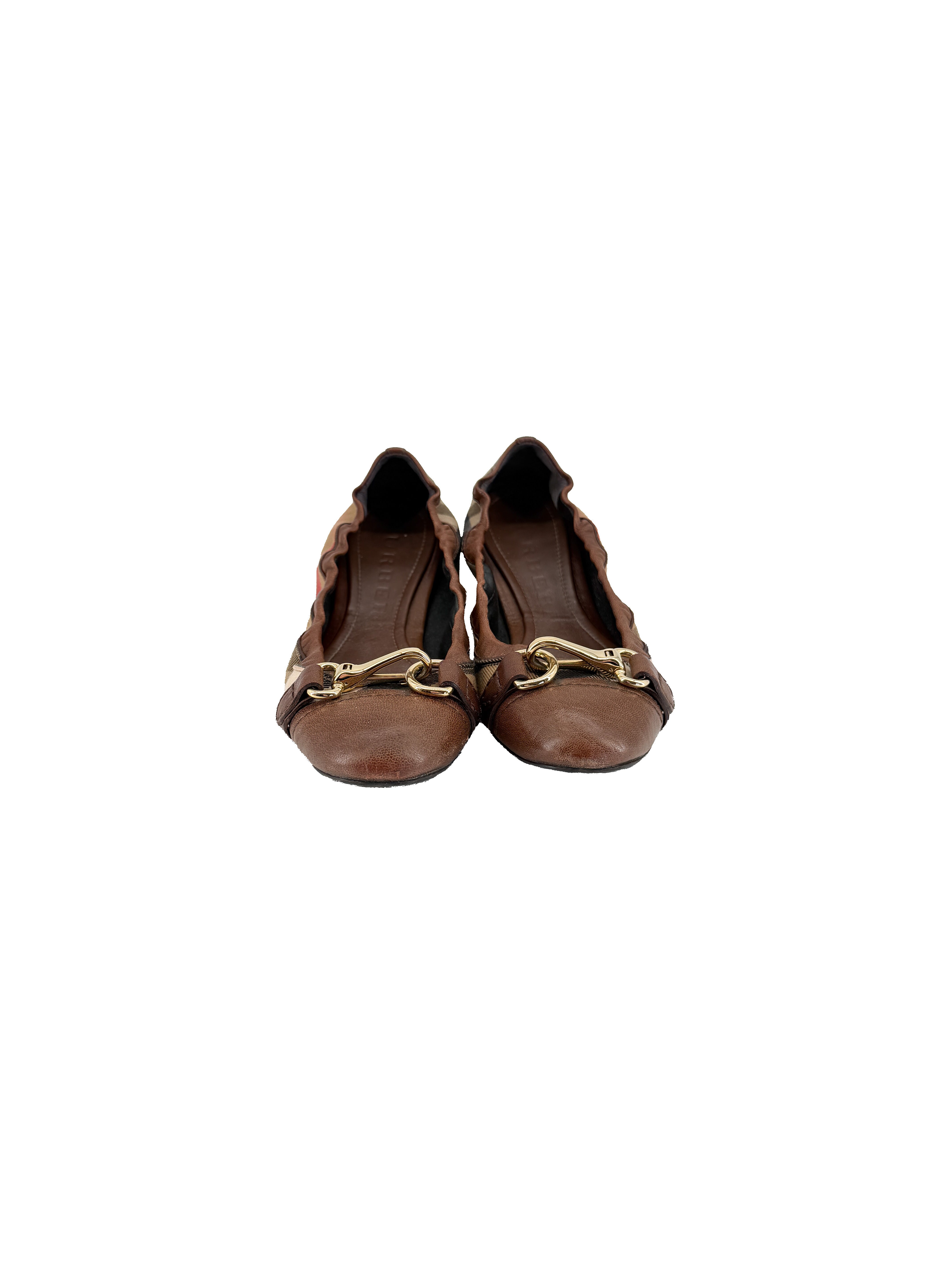 Burberry heritage housecheck Shipley ballerina flats size 38 BOX