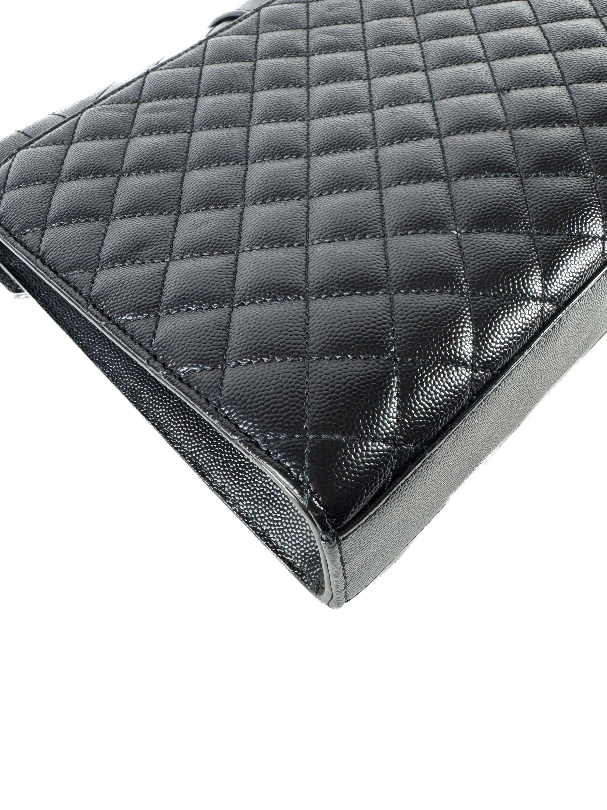 Saint Laurent black Grain De Poudre Textured Mixed Matelasse Large MAL600166-1220