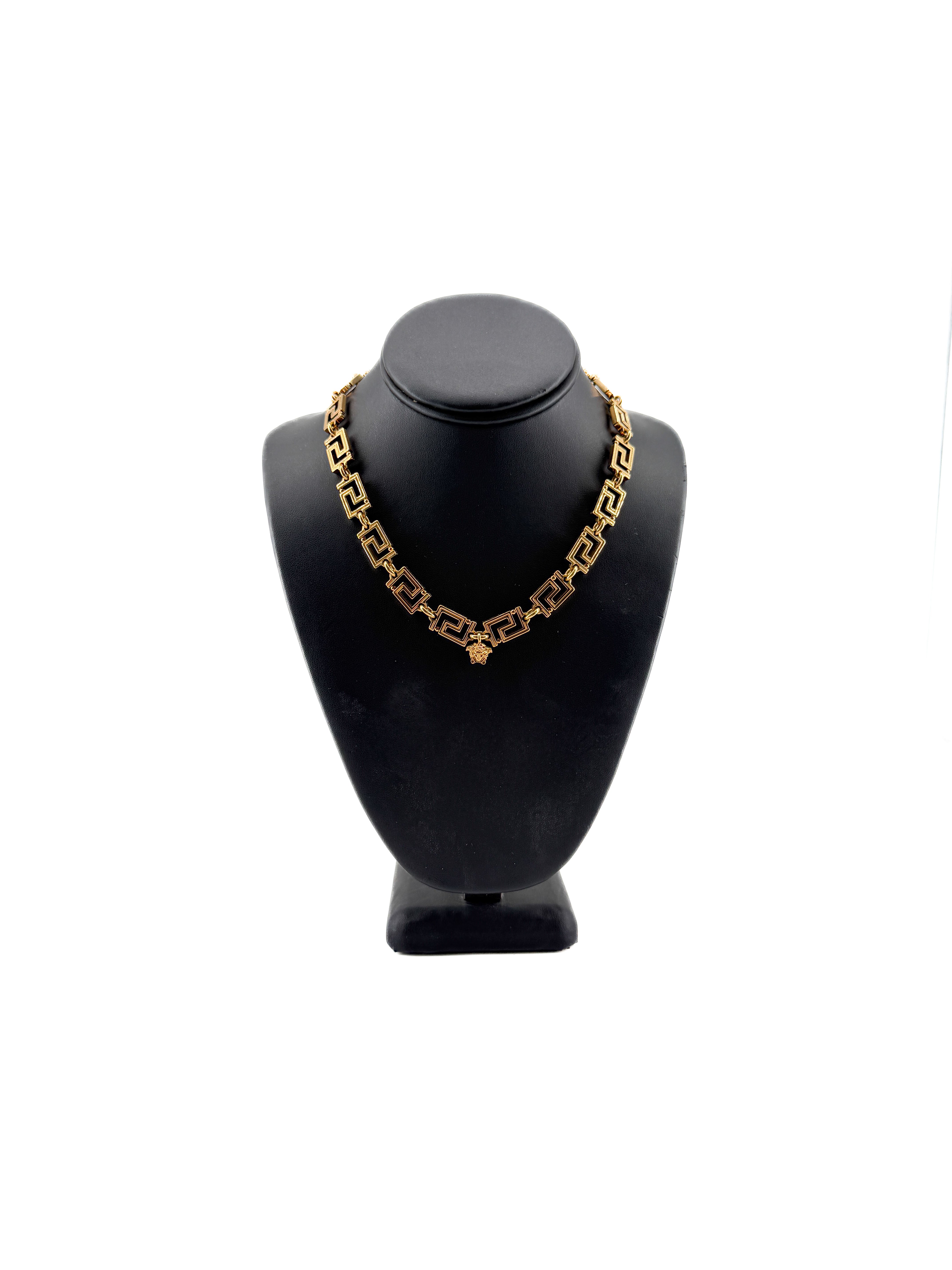 Versace gold tone Greca necklace