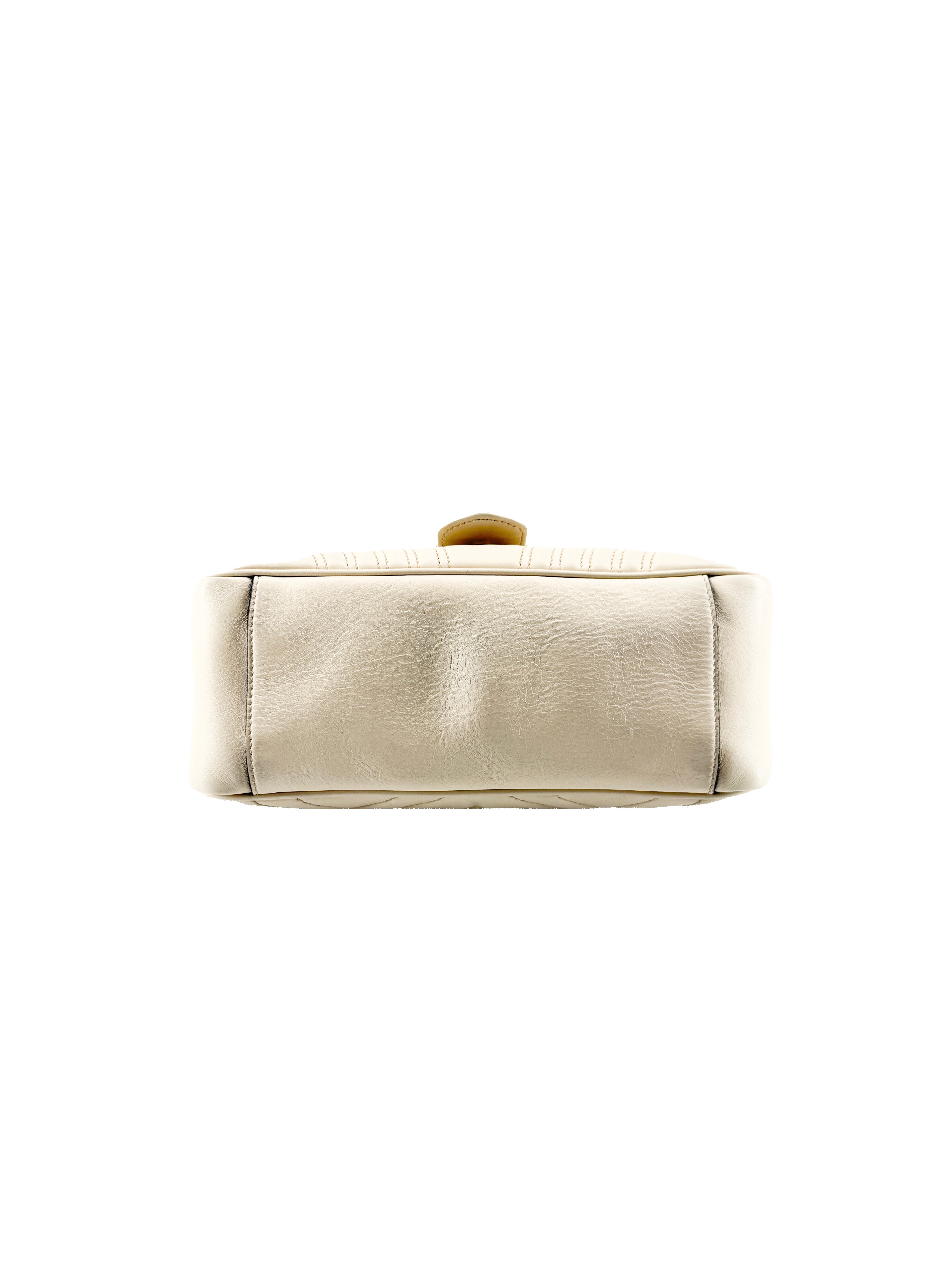 Gucci off white Marmont small top handle bag 498110-204991