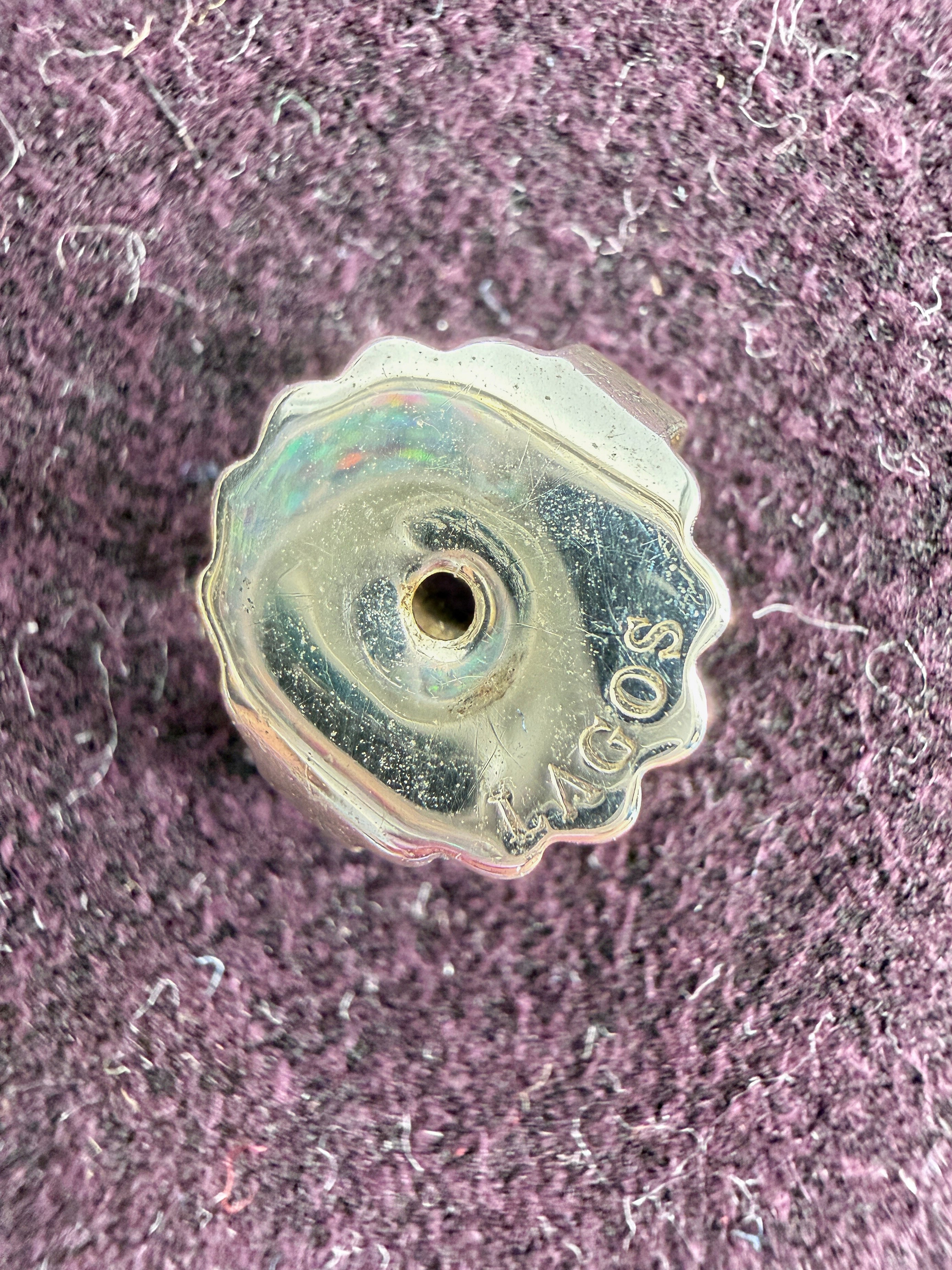 Lagos three ceramic circle drop earrings