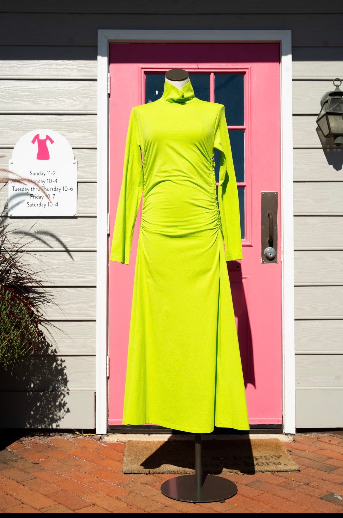 COS lime green tank dress size M NWT