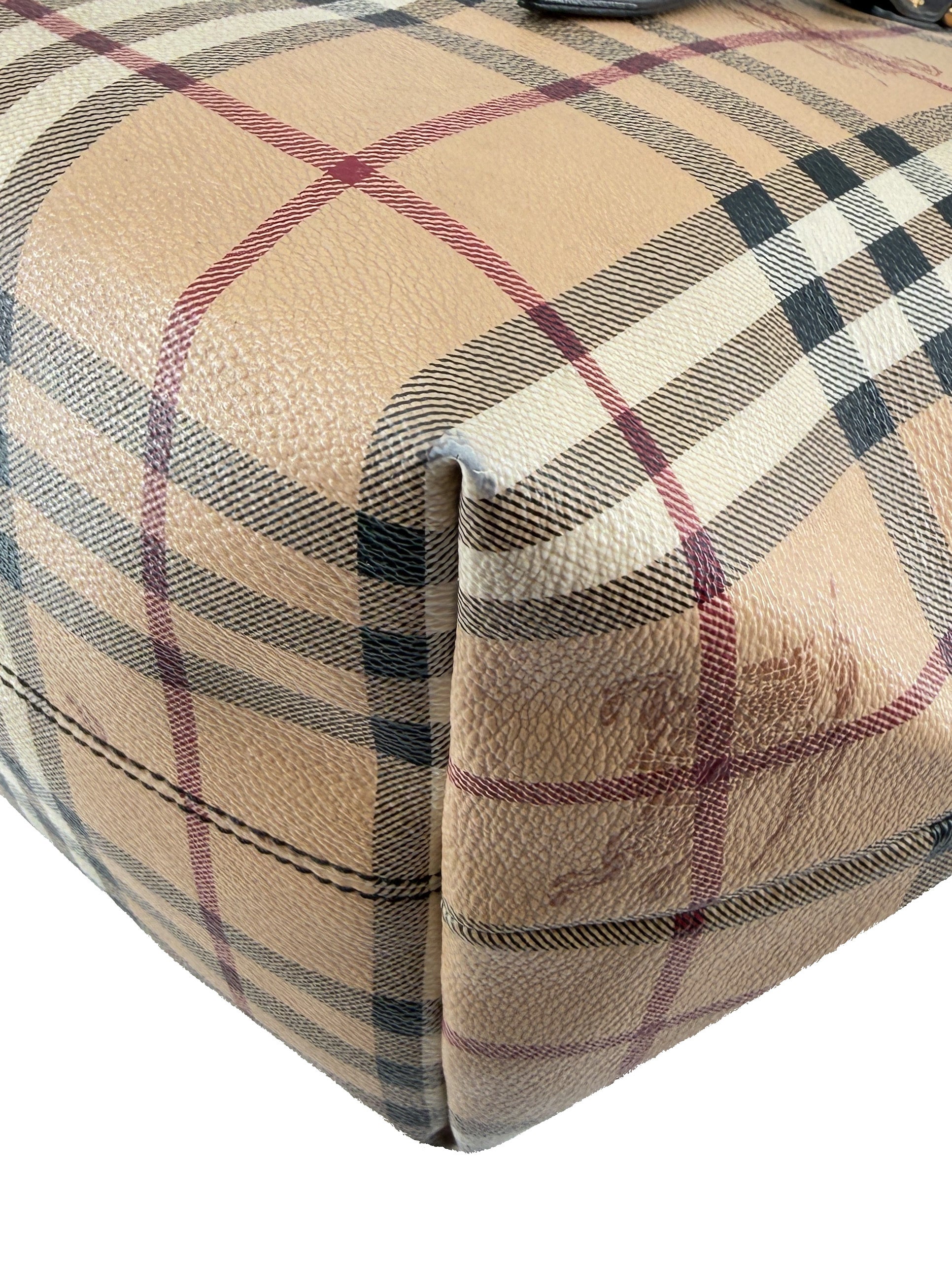 Burberry check coated canvas tote *as is*