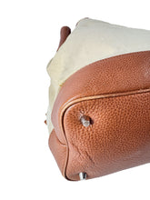 Burberry cream/brown logo canvas bucket bag