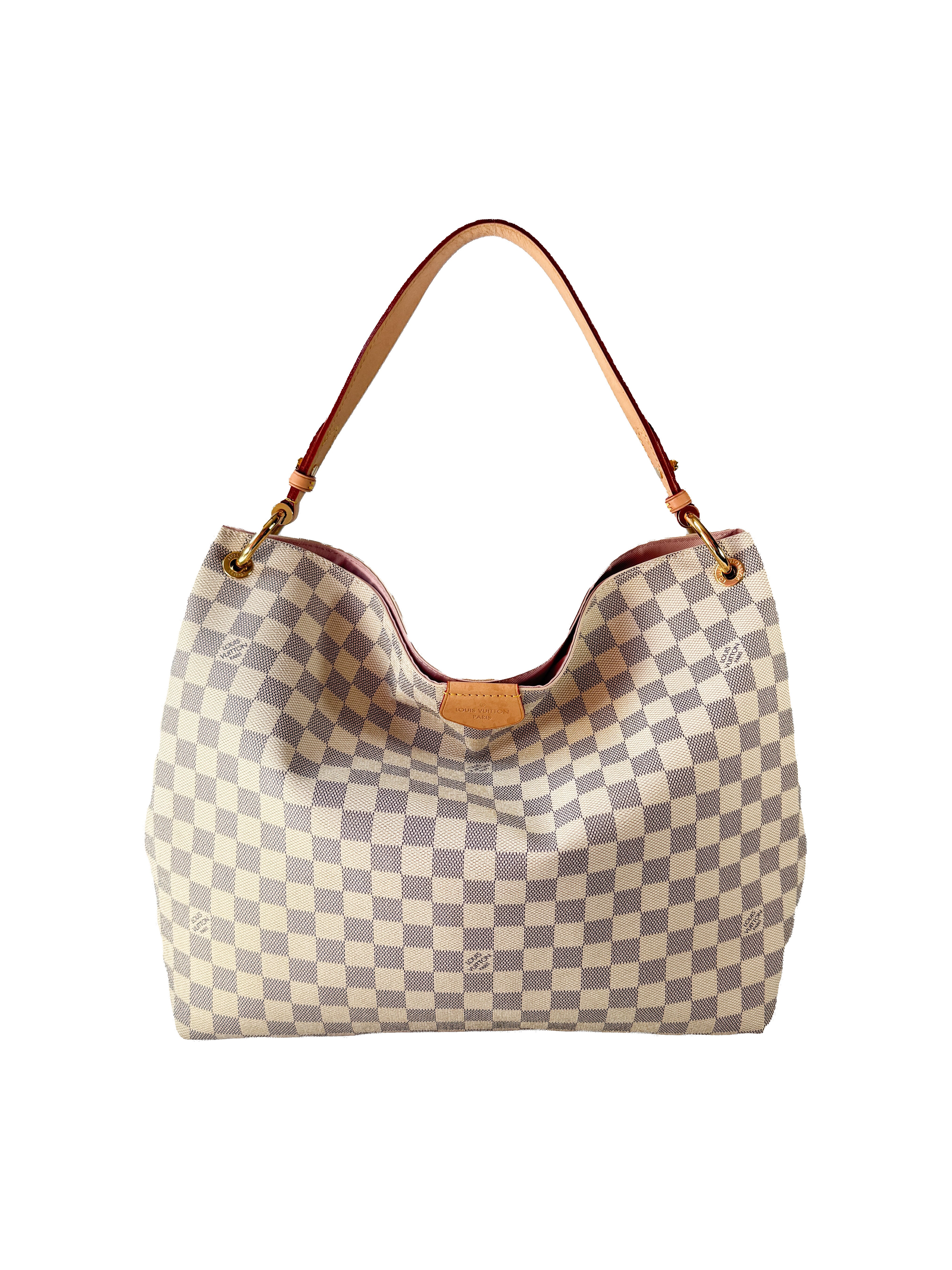 Louis Vuitton damier azur Graceful MM Rose Ballerine (NFC)