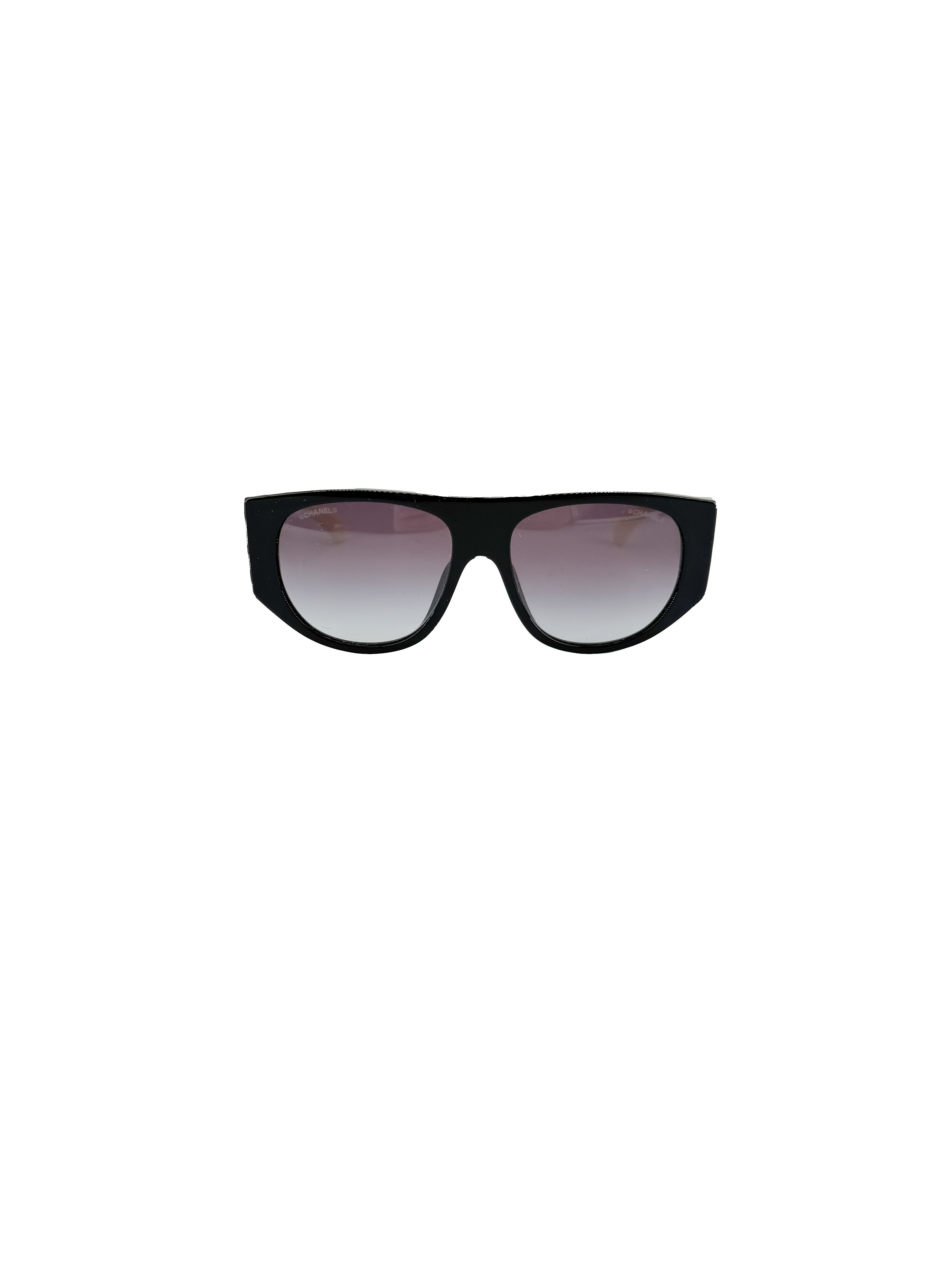 Chanel acetate quilted Pilot sunglasses 71465 A CASE