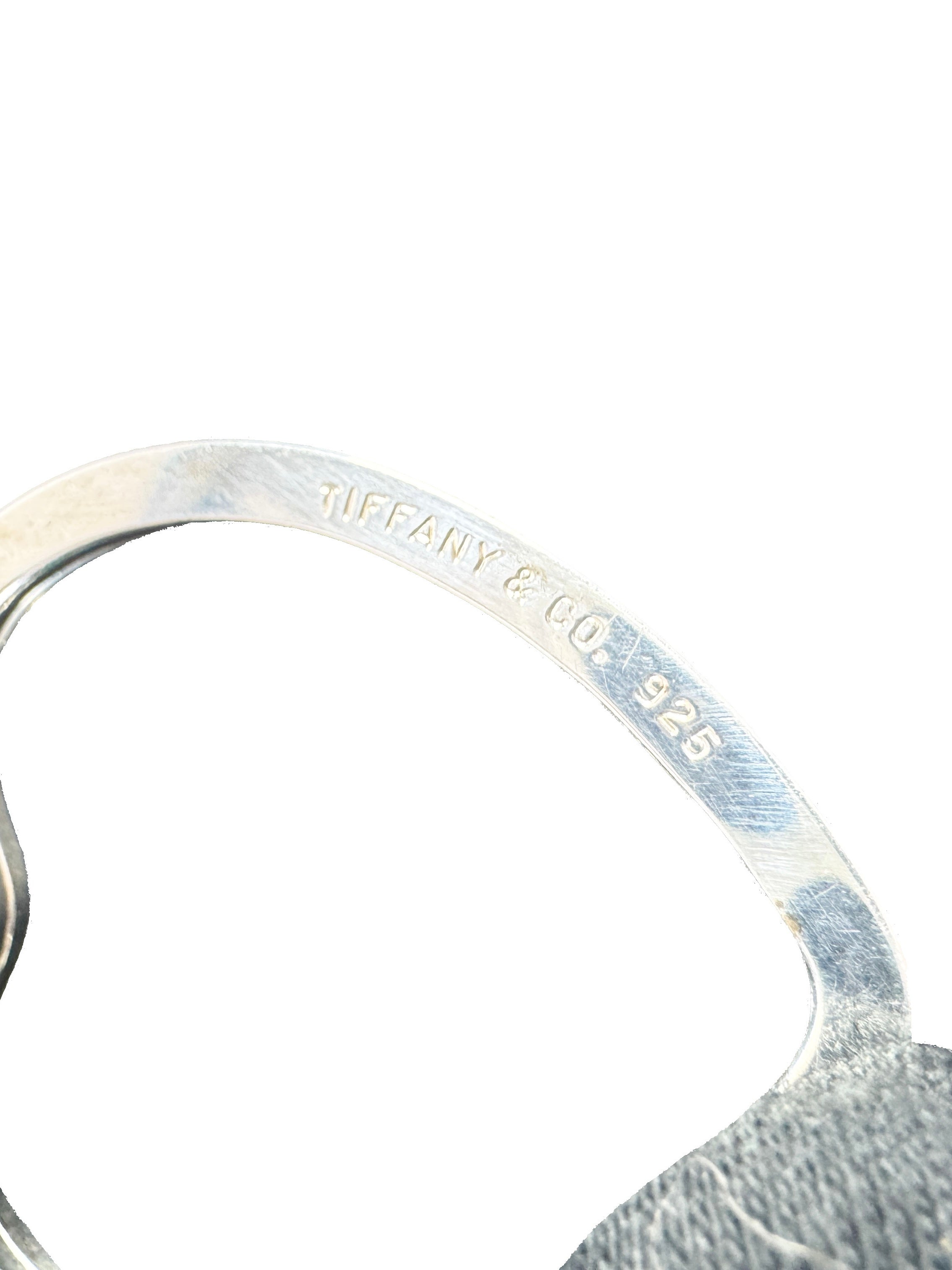 Tiffany & Co sterling silver heart keyring w/charm
