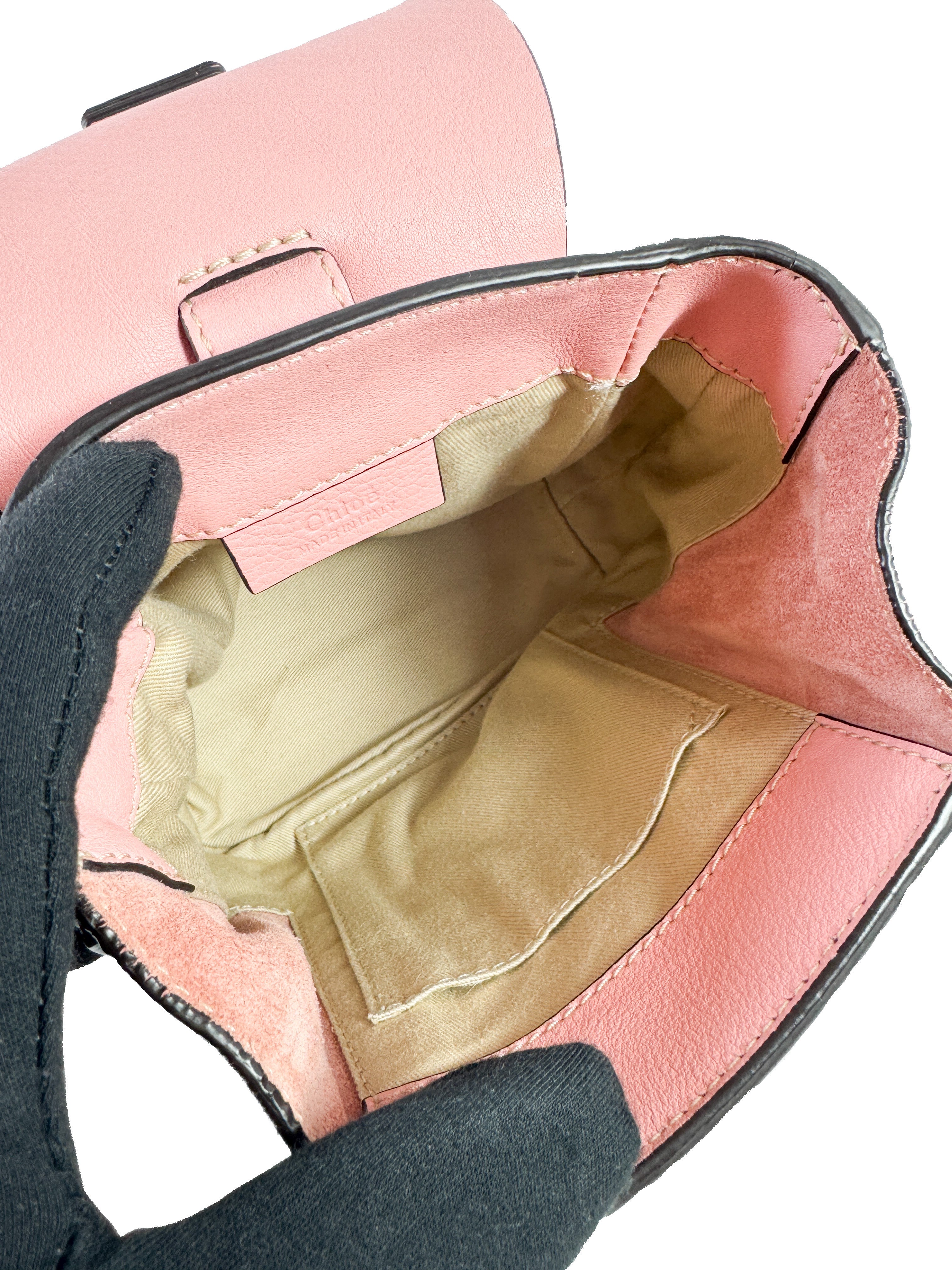 Chloé light pink leather & suede mini Faye backpack  041757652