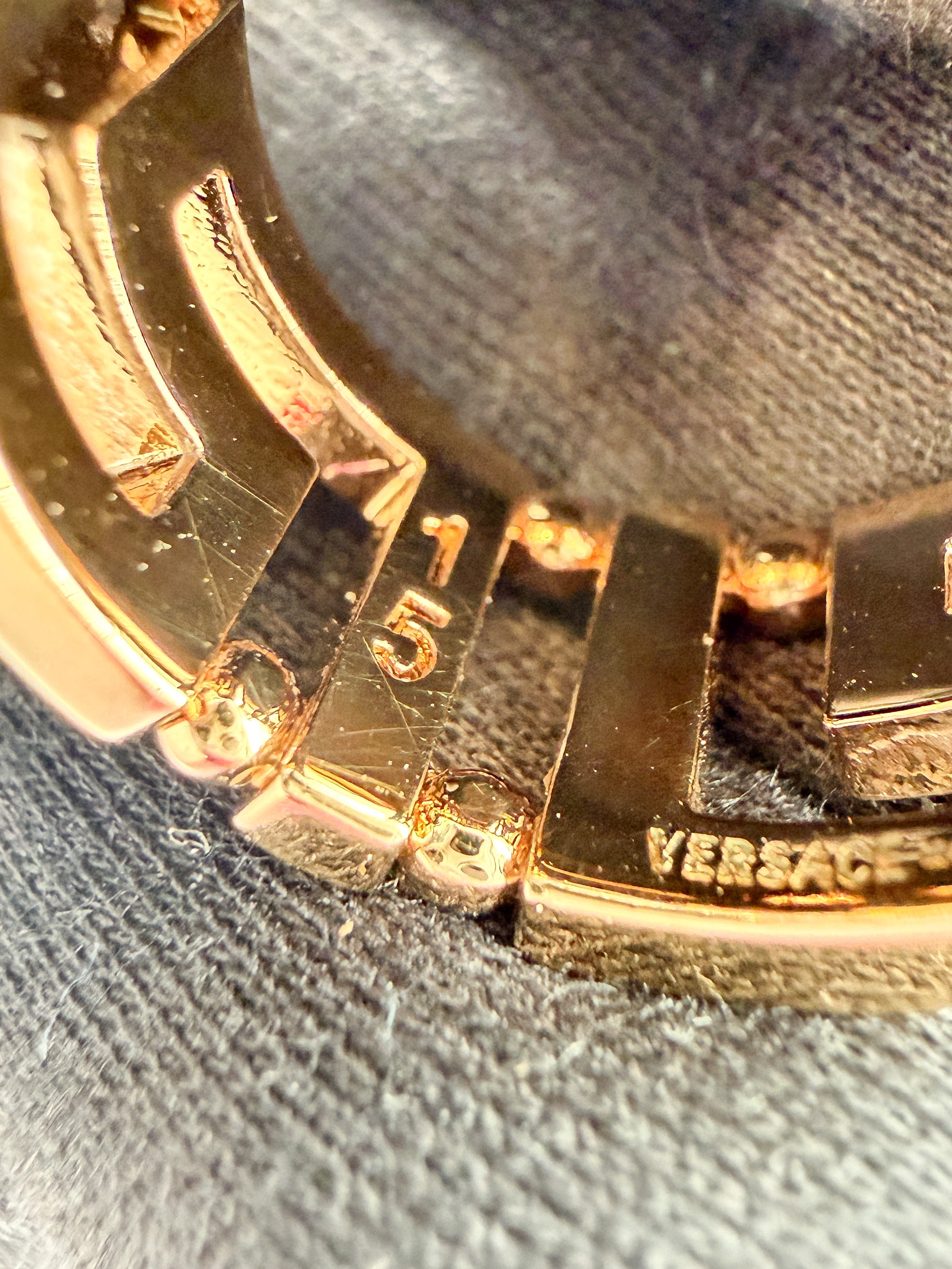 Versace Greca gold tone ring