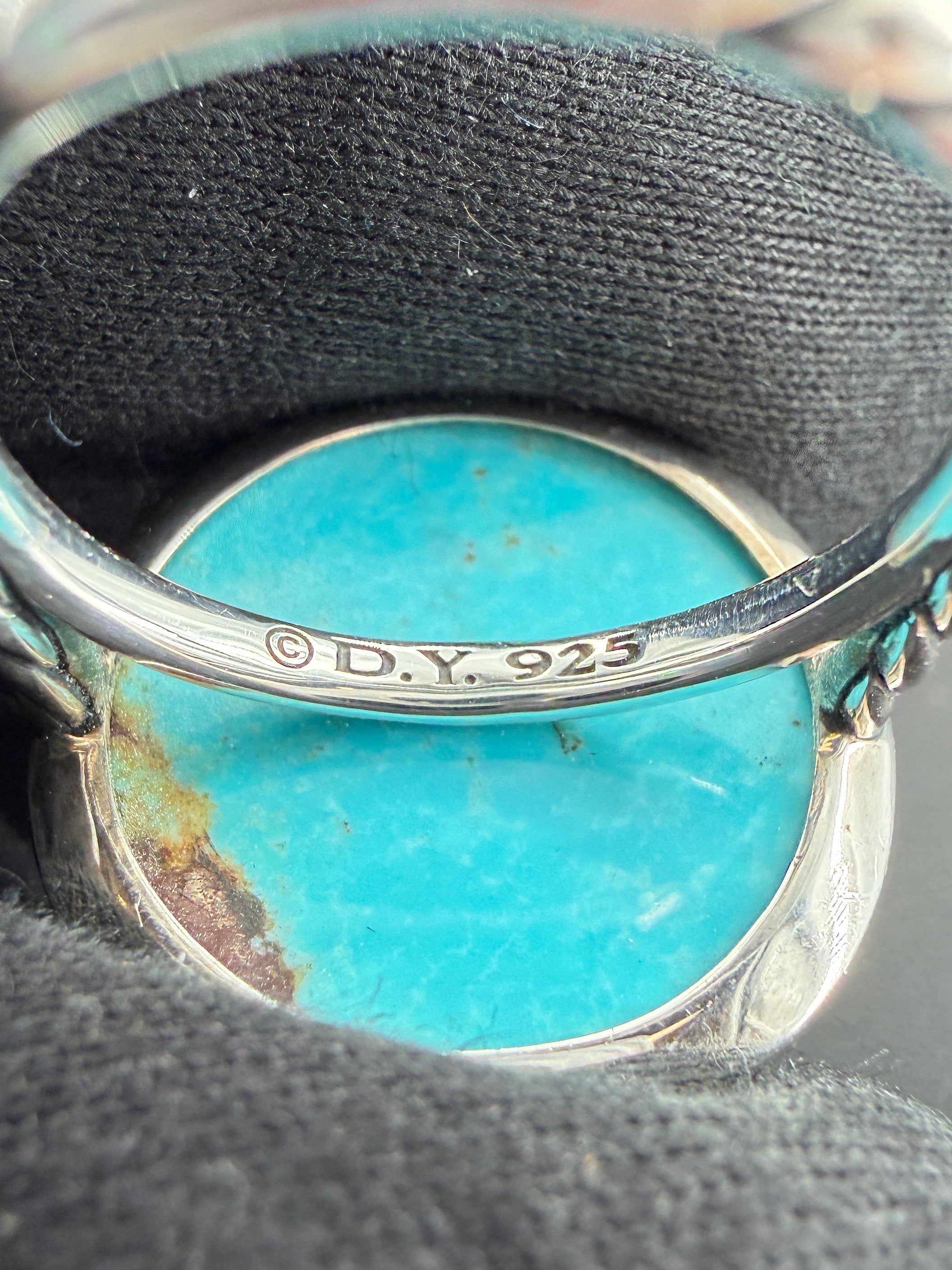 David Yurman sterling silver, turquoise, diamonds Elements ring