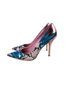 Christian Dior pink blue printed Cherie pump size 39