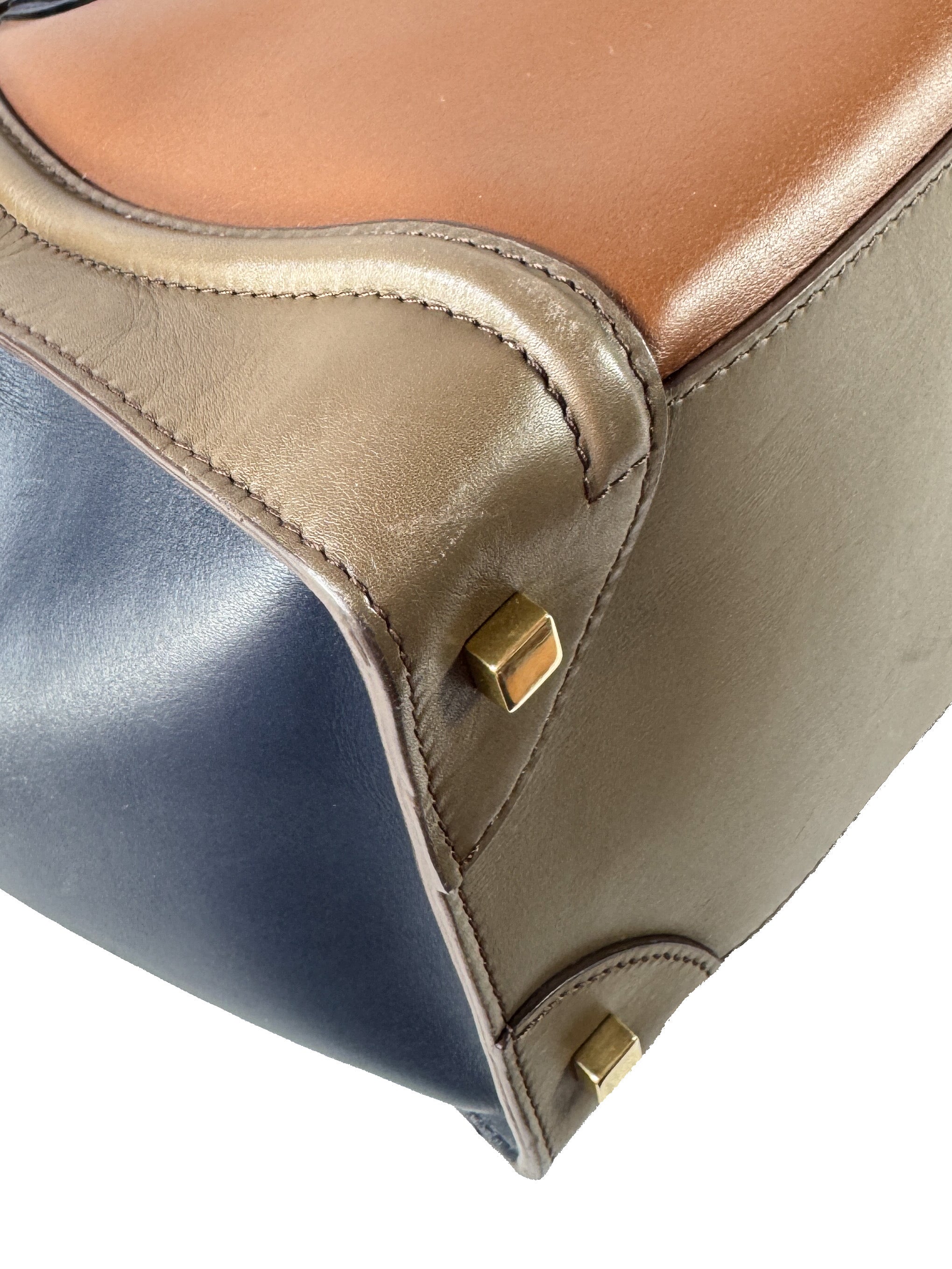 Celine navy, olive, orange luggage mini tote W-AT-0172