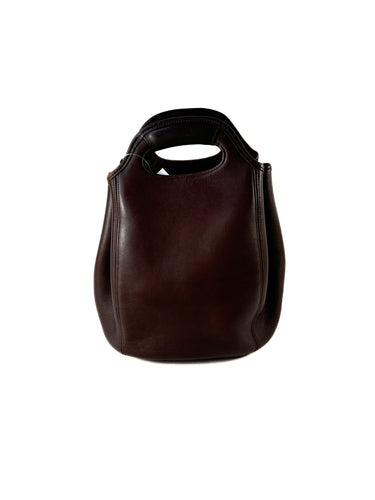 Coach dark brown leather drawstring backpack vintage 1996