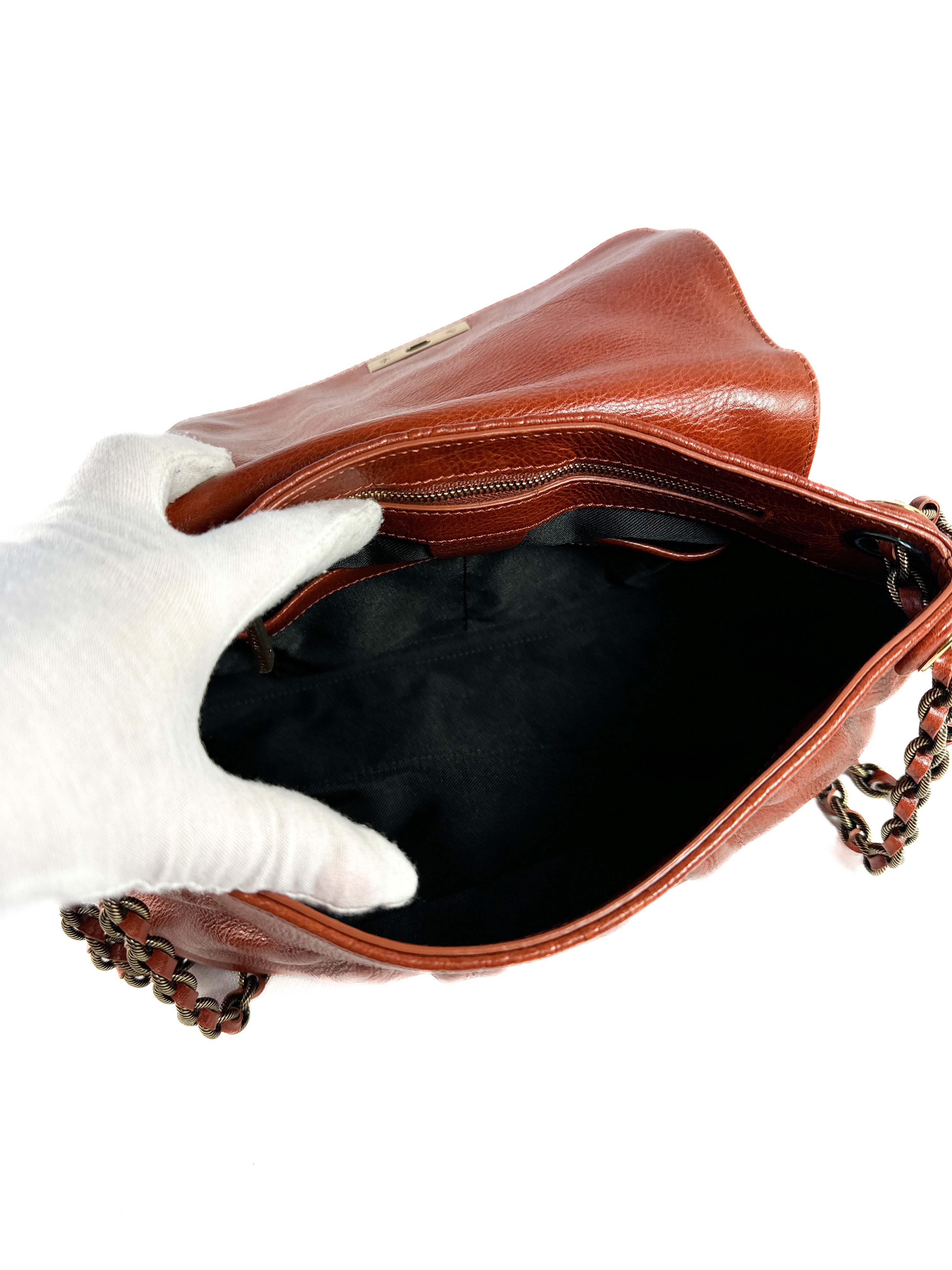 Marc Jacobs red brown leather shoulder bag