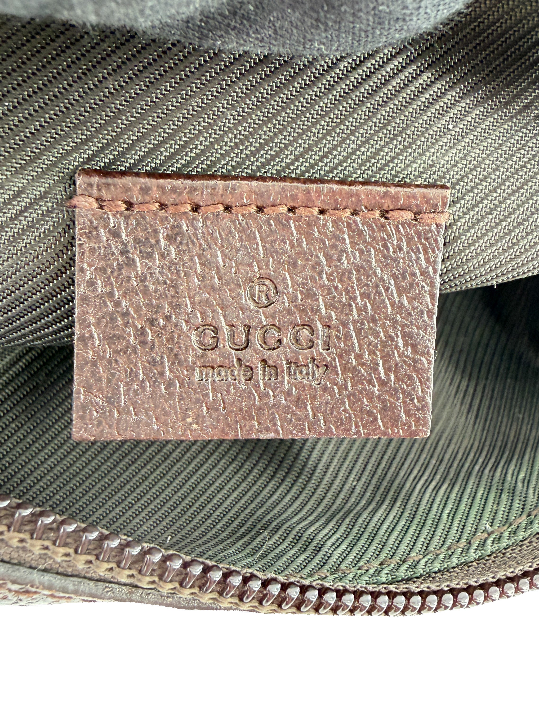 Gucci brown canvas GG zip pouch 29596 205027