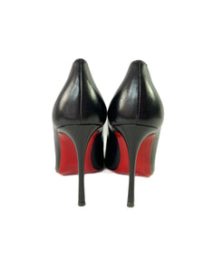 Christian Louboutin black toot couverte 100 nappa shiny pumps size 38.5 BOX