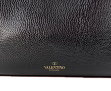 Valentino Garavani black rockstud calfskin leather tote